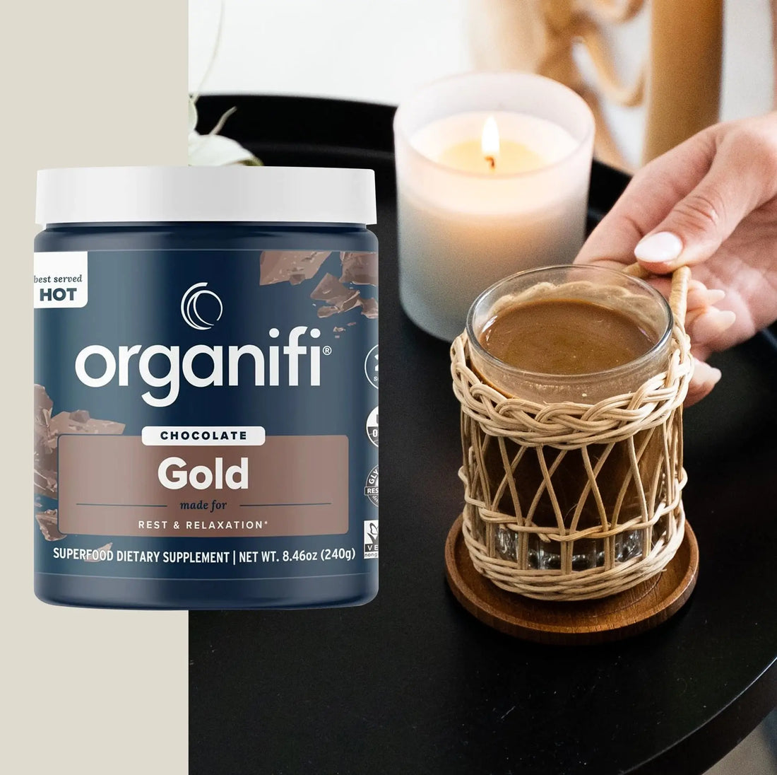 Organifi - Gold Chocolate - Superfood Supplement Powder - 20 Day Supply - Supports Rest Organifi Au supplements