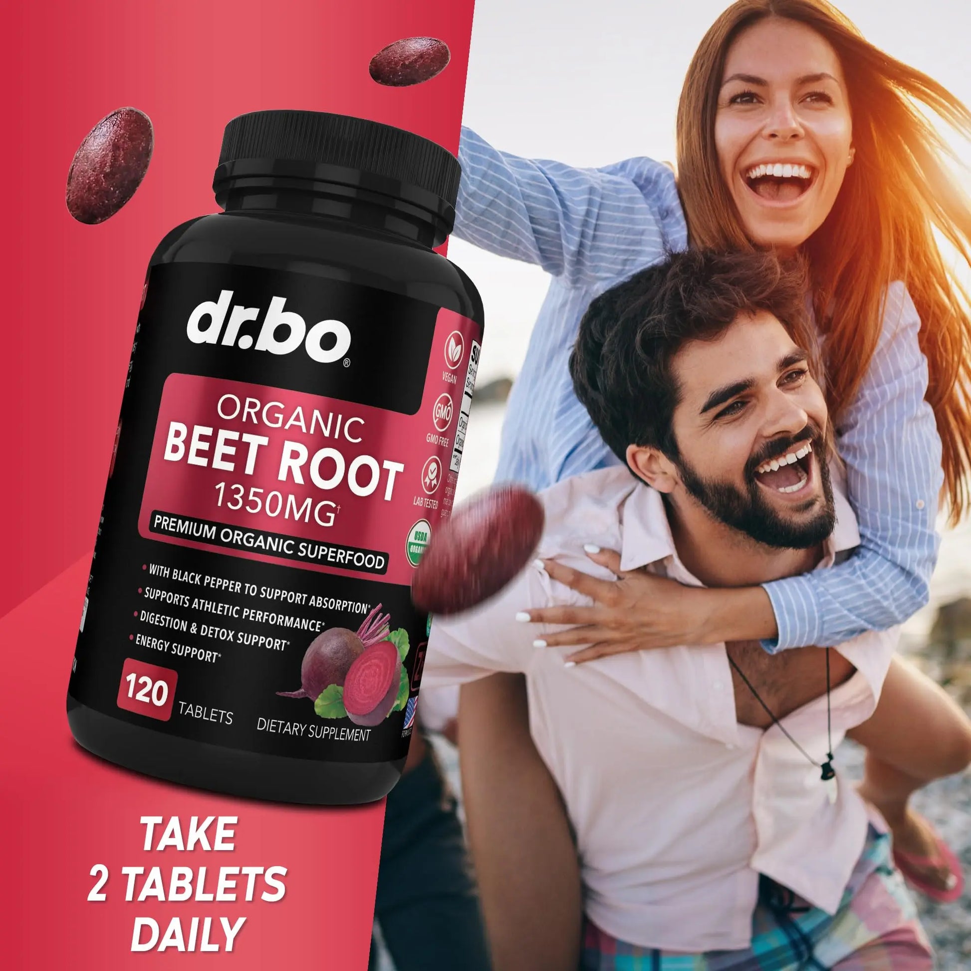 Organic Beet Root Capsules Supplements - 1350mg Beetroot Powder Extract Pills, Organic DR. BO Au supplements