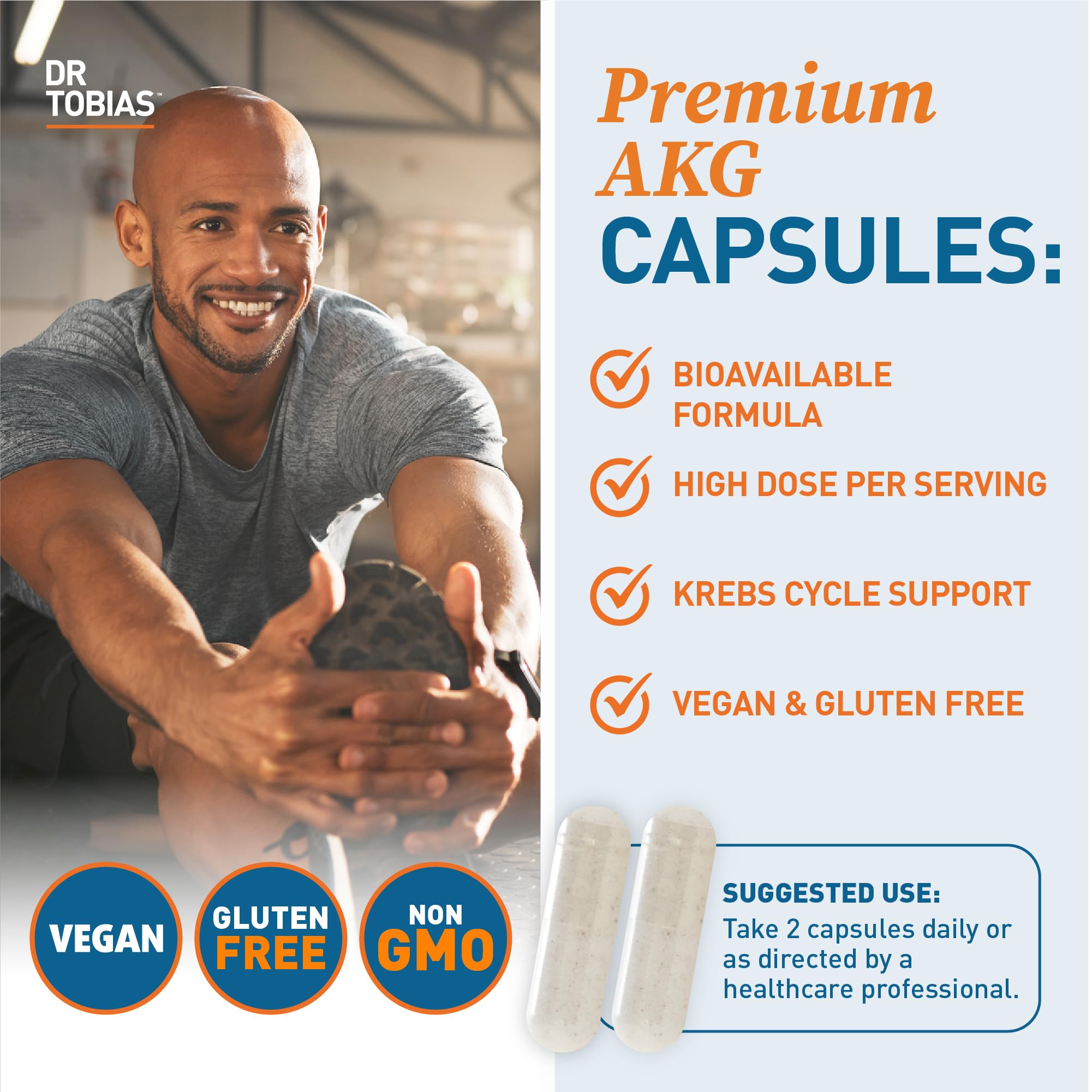 Dr. Tobias AKG Supplement & Joint Support Supplement - Supports Energy, Muscles, Cartilage & Joint Health, Non-GMO Dr. Tobias Au supplements