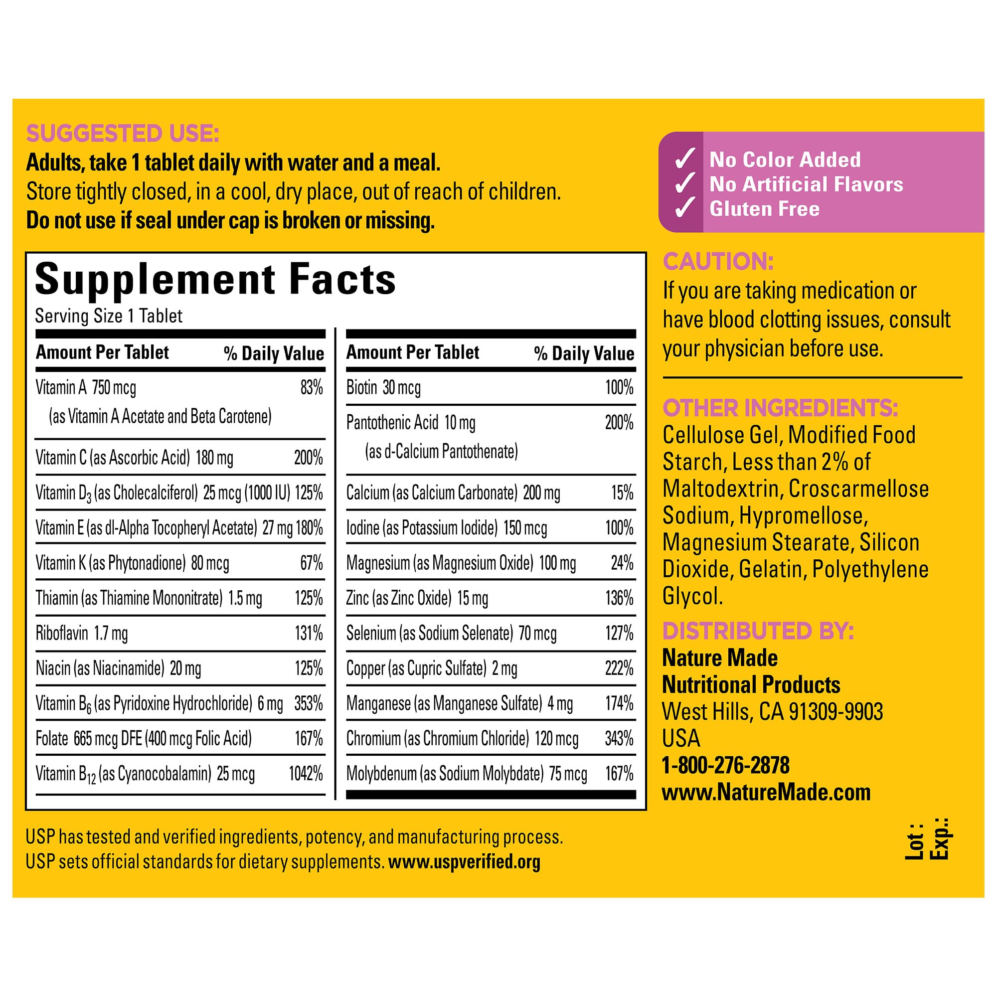 Nature Made Multivitamin For Women 50+ No Iron, Multivitamins for Women 50 Plus, Daily Nutritional Support, Nature Made Multi Vitamins, 90 Tablets, 90 Day Supply Nature Made Au supplements
