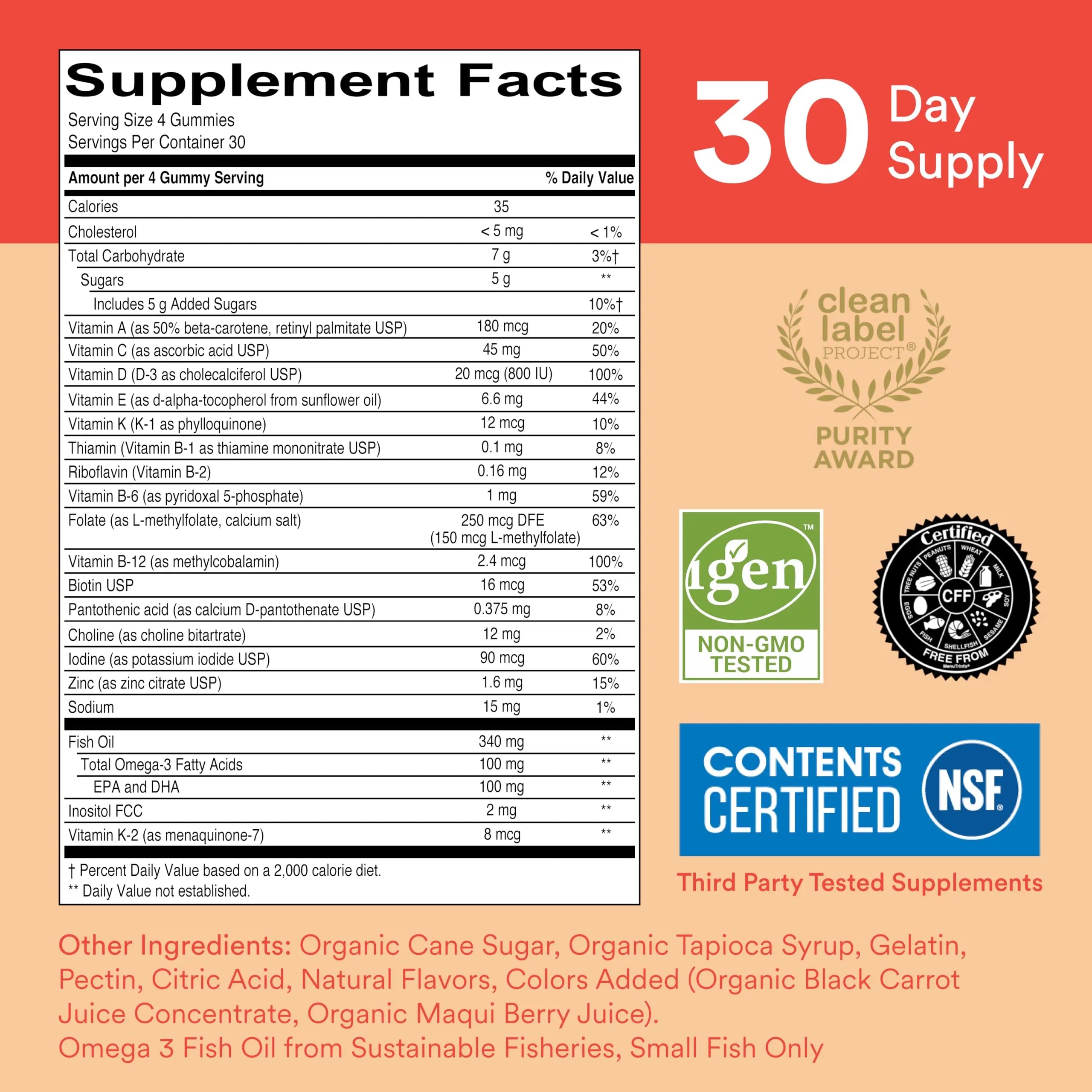 SmartyPants Kids Multivitamin Gummies: Omega 3 Fish Oil (EPA/DHA), Vitamin D3, C, Vitamin B12, B6, A, K & Zinc for Immune Support SmartyPants Au supplements