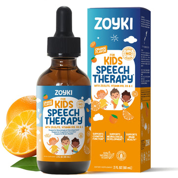 Zoyki Speech Therapy Drops for Kids - Speech Support Supplement for Communication Delay Cognitive Function Language & Brain Development with Zeolite Vitamins B12 D3 C - Sugar Free Gluten-Free Vegan Zoyki Au supplements