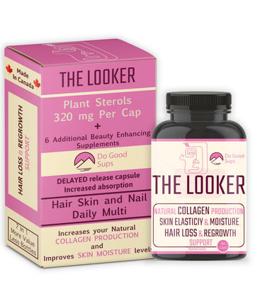 Do Good Sups The Looker 60 Caps- Skin Hair and Nails Vitamins - Natural Collagen Production - Reduces Hair Thinning - Skin Elasticity - Skin Moisture - Plant Sterols Bromelain Zinc Vitamin E Selenium Do Good Sups Au supplements