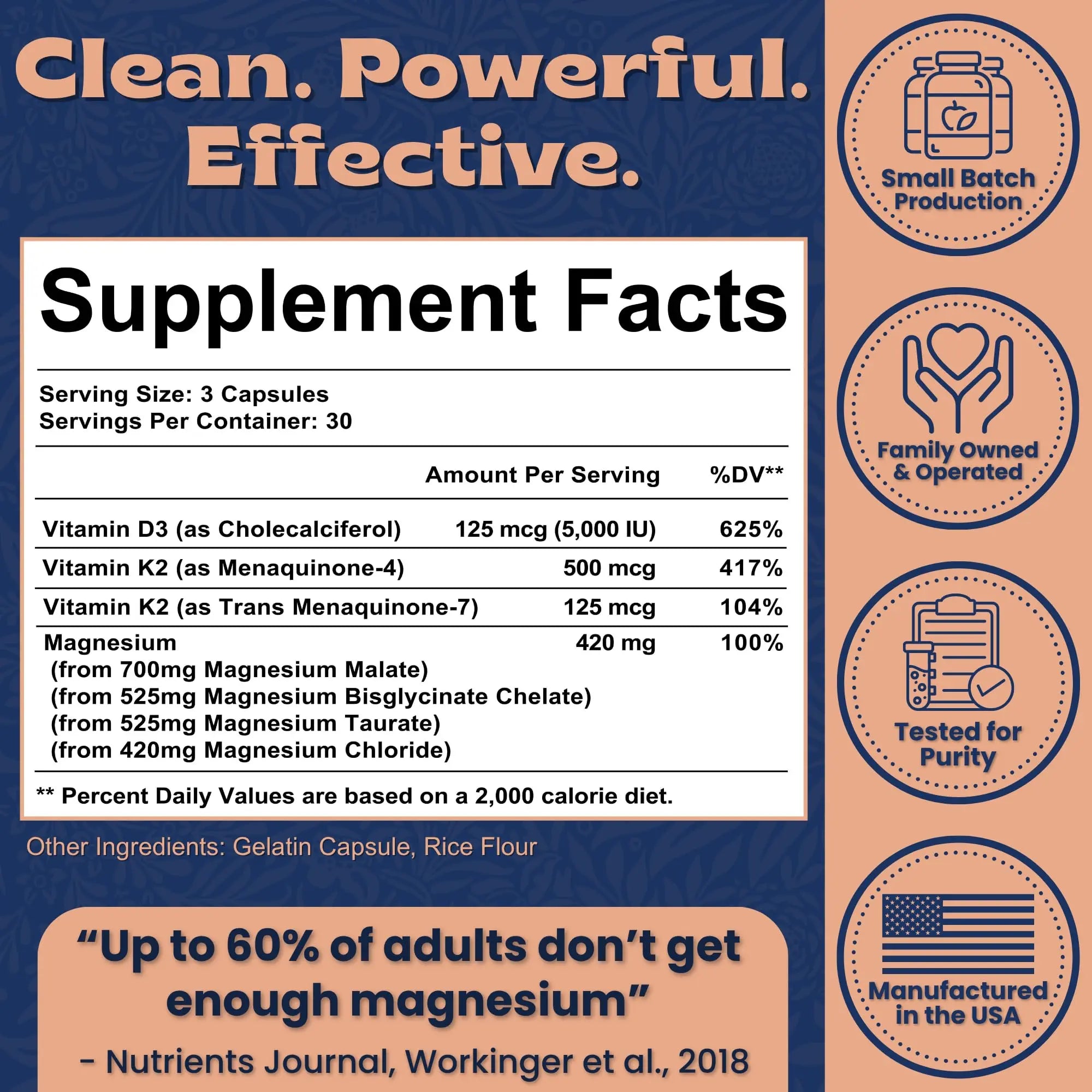Local Nutrition Magnesium Complex 420mg with Vitamin D3 K2 - Four Bioavailable Forms Including Bisglycinate (Glycinate), Malate, Taurate, and Chloride for Superior Absorption - 90 Capsules Made in USA Local Nutrition Au supplements