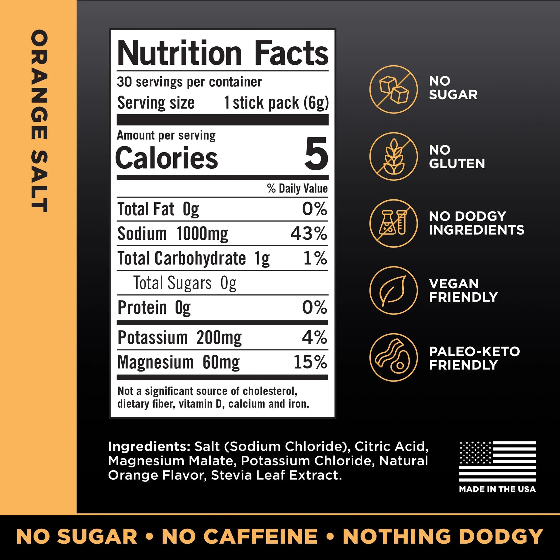 LMNT Zero Sugar Electrolytes - Orange Salt | Drink Mix | 30-Count Drink LMNT Au supplements