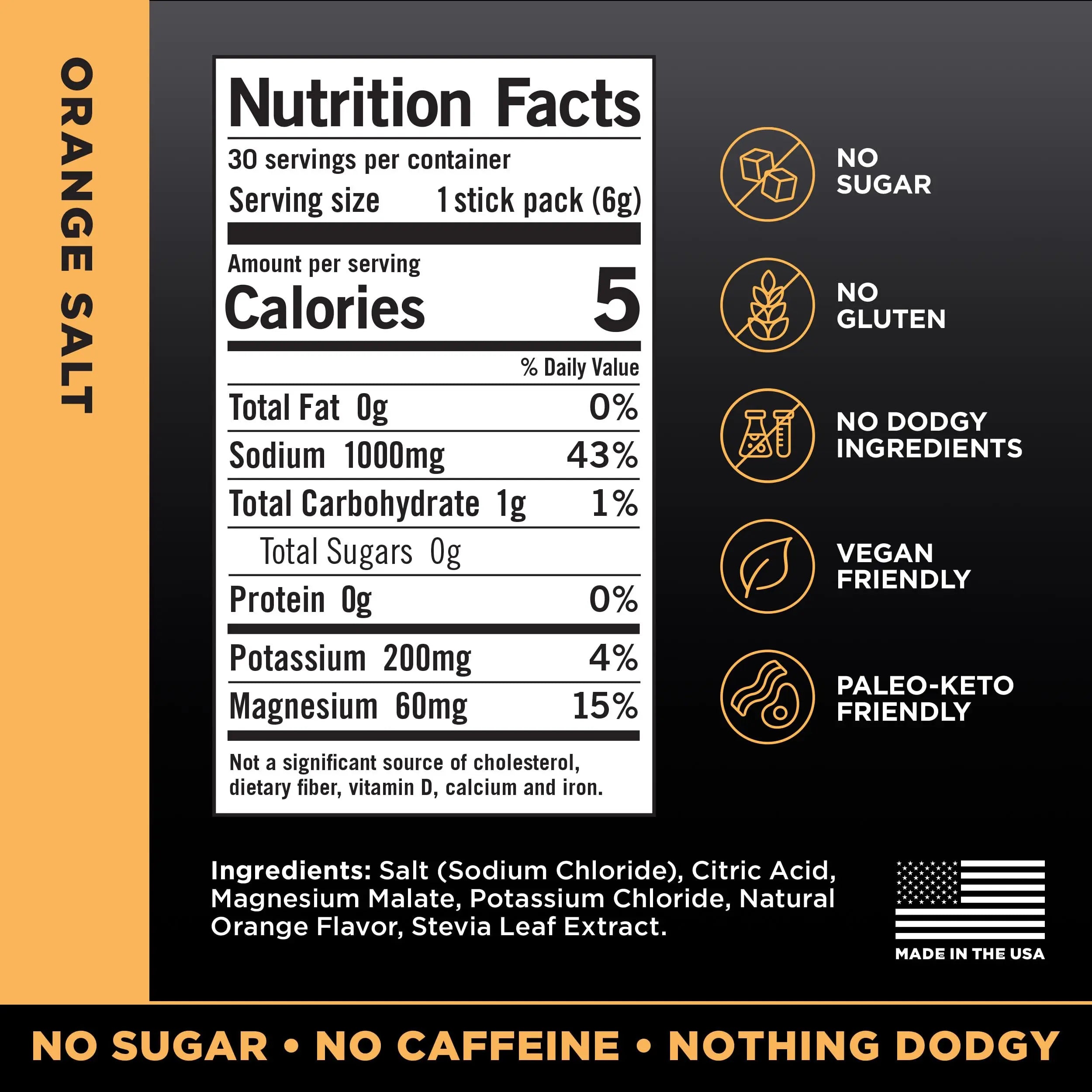 LMNT Zero Sugar Electrolytes - Orange Salt | Drink Mix | 30-Count Drink LMNT Au supplements