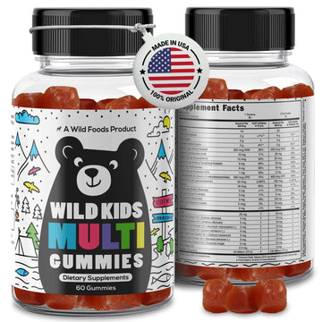 Wild Foods Kids Multivitamin Gummies – Natural Skin, Immune & Bones Support with Kids Vitamins A, C, D, E, B12, Iron & DHA Wild Foods Au supplements