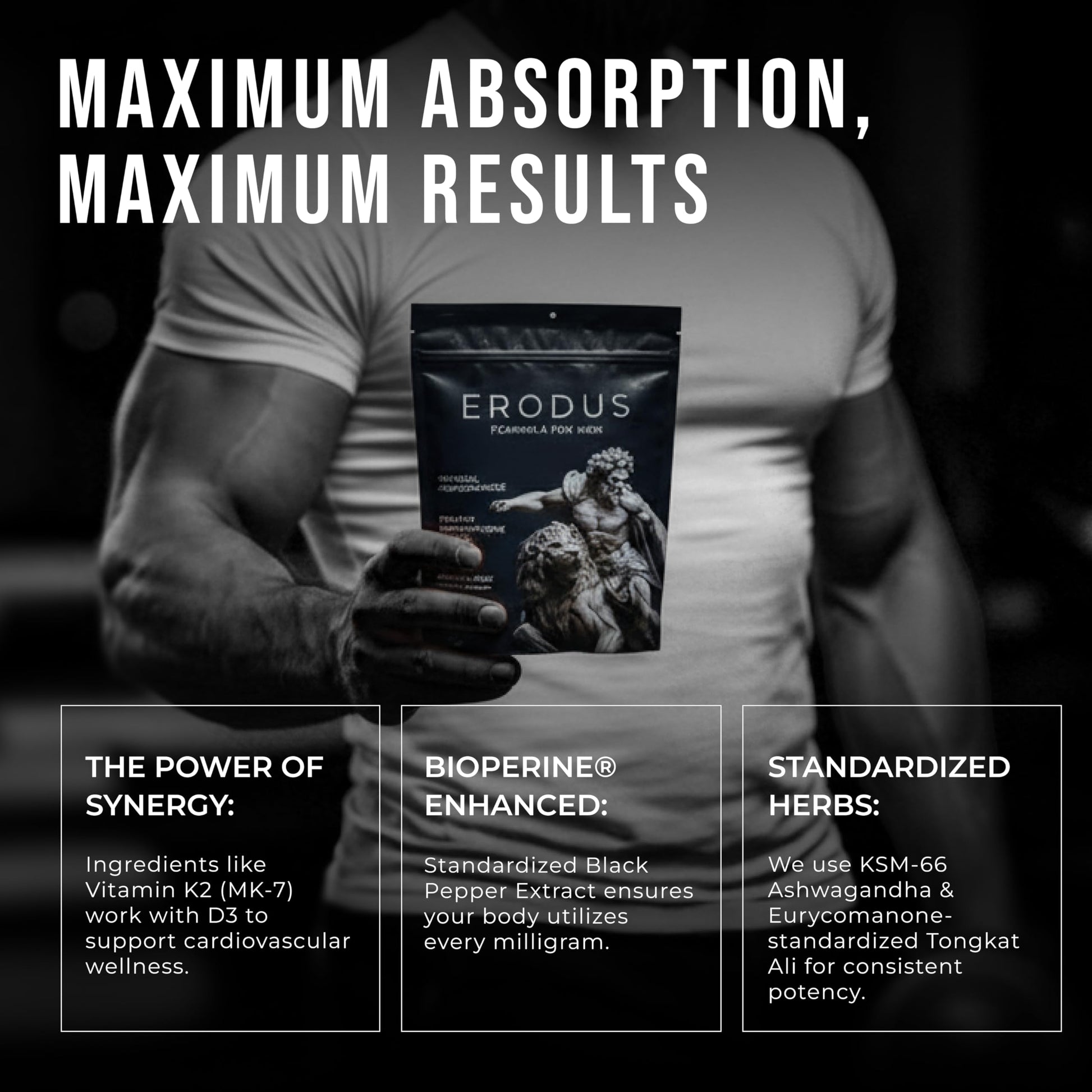 ERODUS Formula for Men - Advanced Testosterone Support Powder - Energy & Gym Supplement for Men - Supports Healthy Testosterone Levels & Physical Performance - with Ashwagandha (30 Day Supply) ERODUS Au supplements