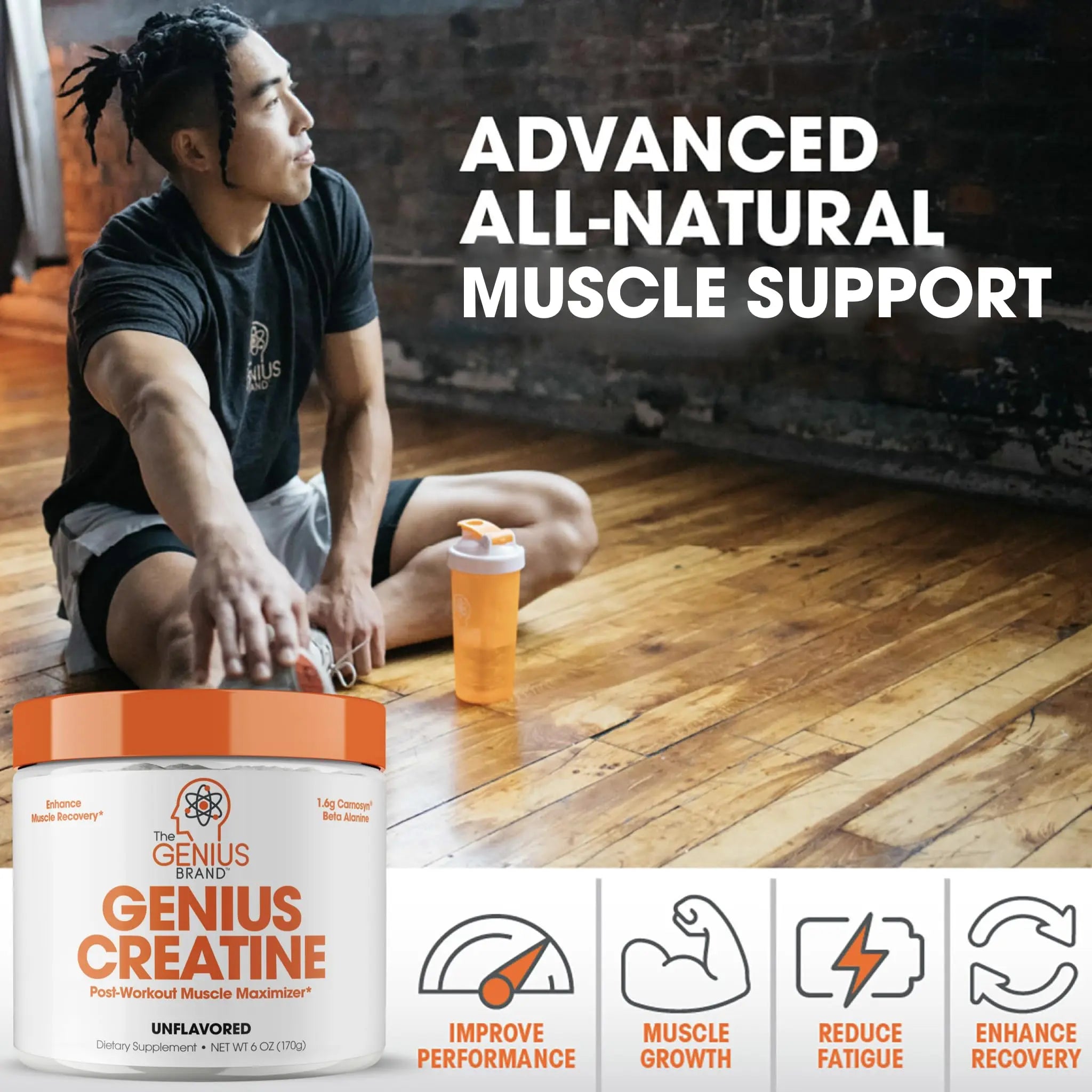 Genius Pre Workout Powder, Blue Razz, and Genius Micronized Creatine Monohydrate The Genius Brand Au supplements