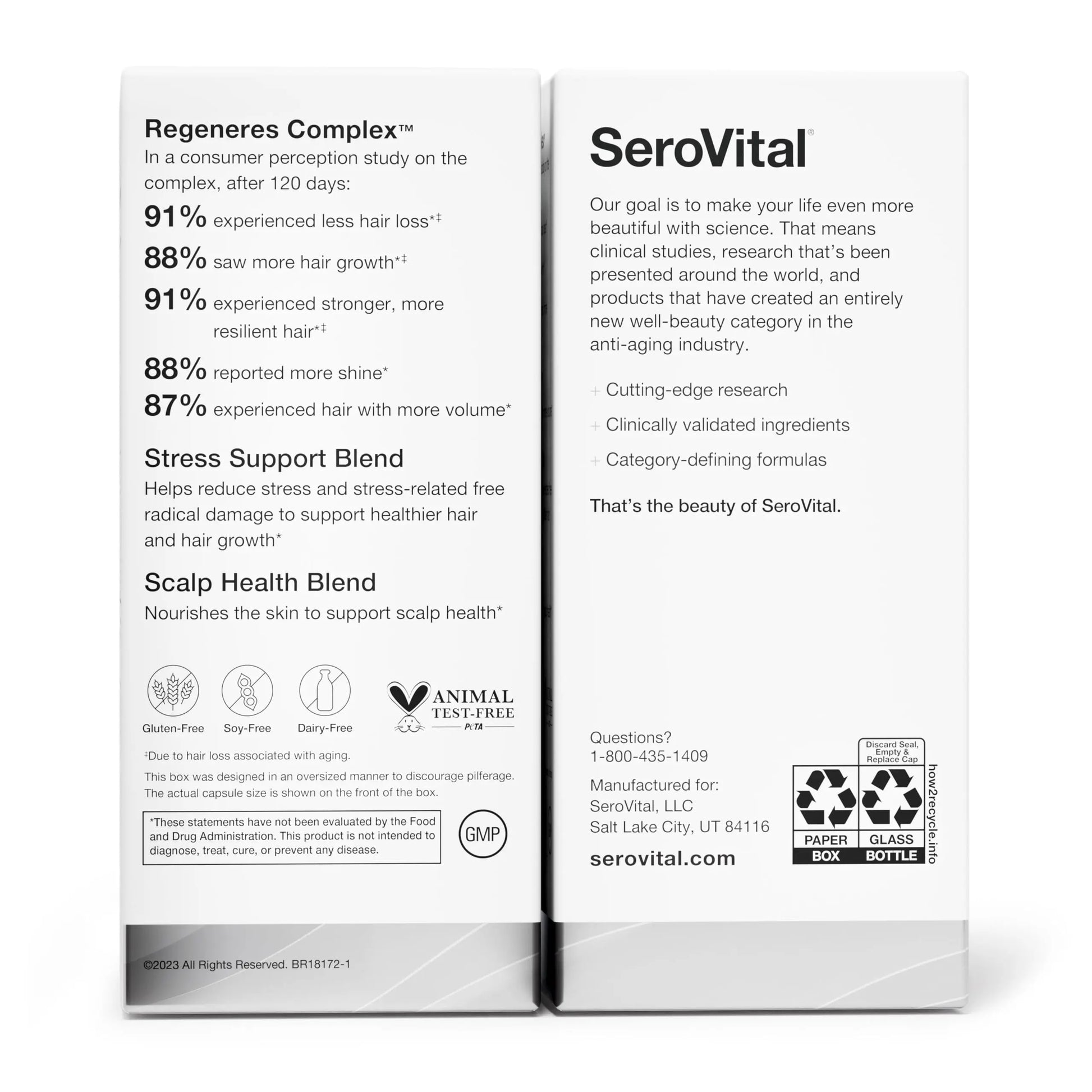 SeroVital Hair Regeneres Advanced, 90 Capsules, 30-Day Supply Serovital Au supplements
