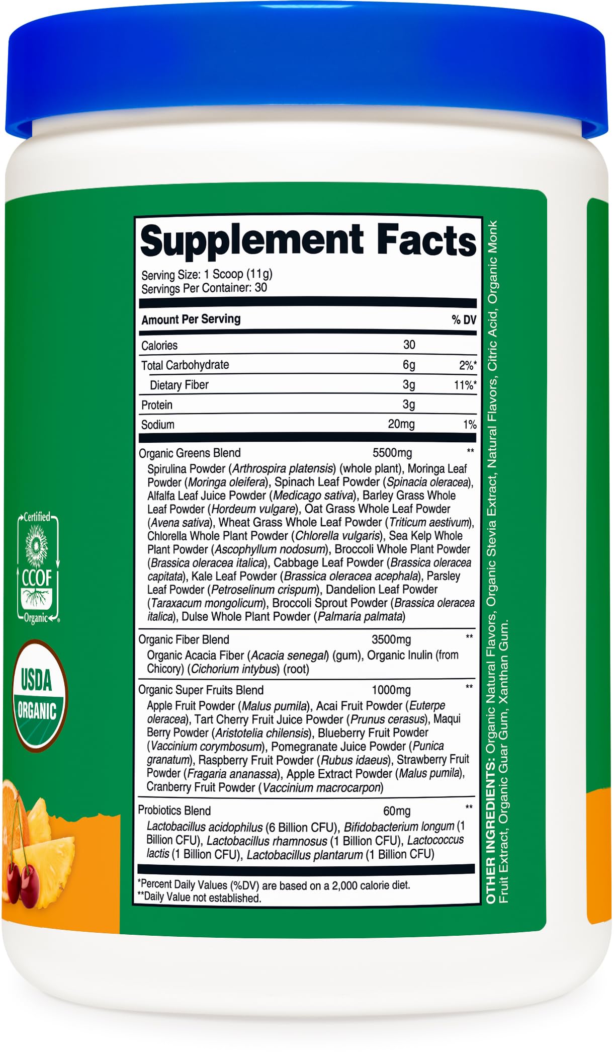 Nutricost Organic Super Greens Powder (30 Servings) Orange Sunrise Flavor - Superfood Supplement Drink Mix Nutricost Au supplements