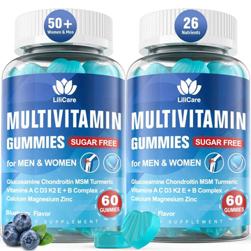 Methylated Multivitamin for Men/Women Gummies, Mens/Womens Multivitamin 50 Plus, with Glucosamine Chondroitin MSM Echinacea Sugar Free LILICARE Au supplements