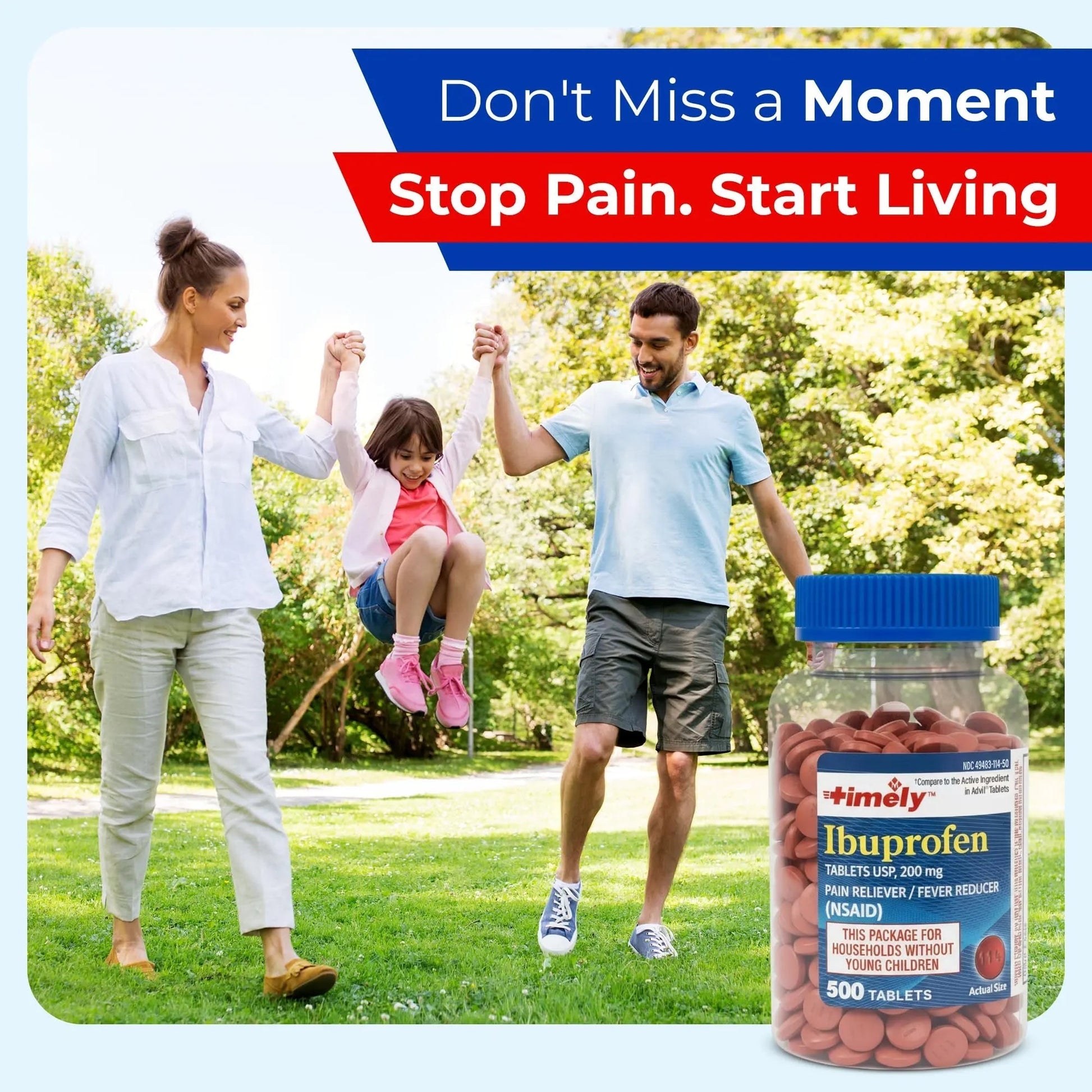 TIME-Cap Labs 500 Tablets Ibuprofen 200mg Coated - Pain Reliever & Fever Reducer (NSAID) for Adults, Helps with Headache, Back Pain, Muscle Aches, Toothaches, Menstrual Cramps & Minor Arthritis Pain TIME-CAP LABS, INC. Au supplements