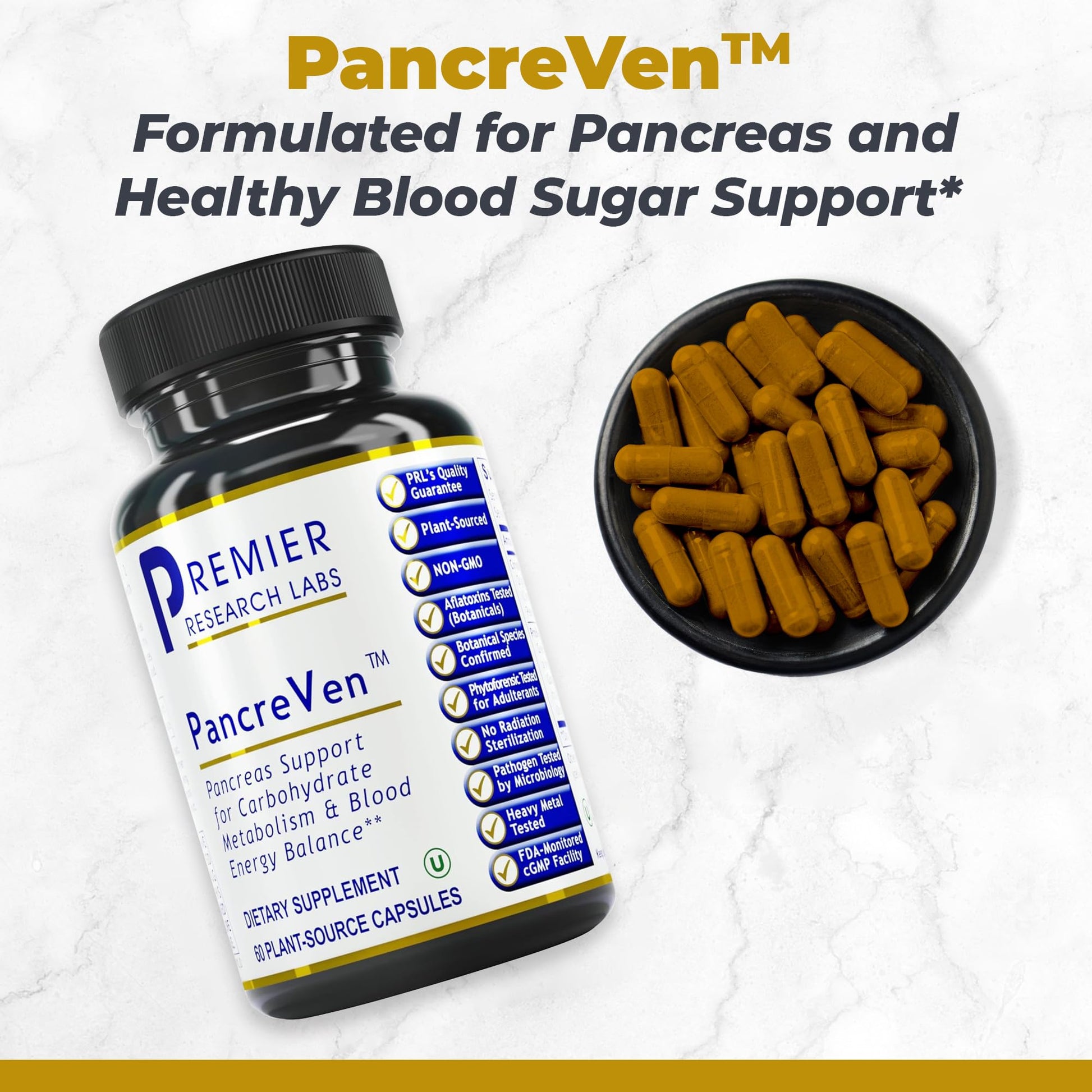 Premier Research Labs PancreVen - Pancreas Support, Pancreas Supplement, Cinnamon Supplements with Organic Ceylon Cinnamon & Prickly Pear to Aid Pancreas Health - 120 Vegetarian Capsules Premier Research Labs Au supplements
