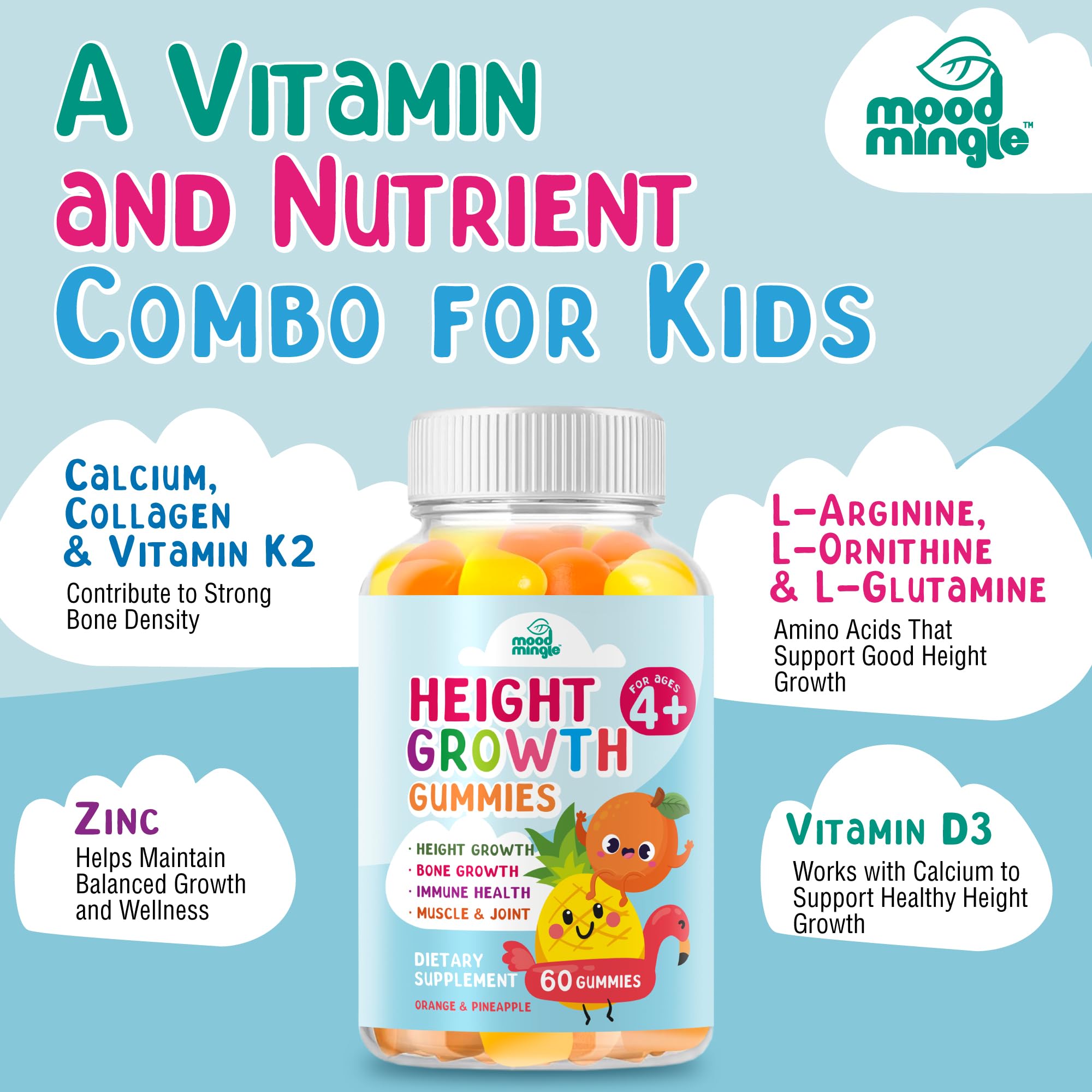 Height Growth Gummies Supplement - Kids Teens Height Increaser Maximizer Grow Taller Vitamins Mood Mingle Au supplements