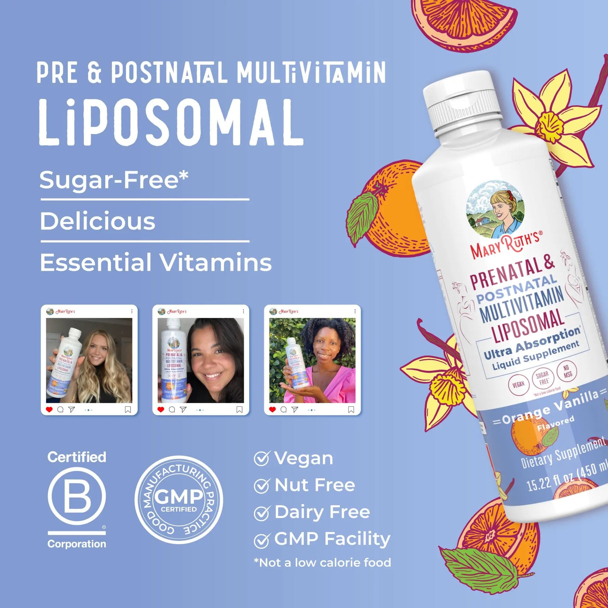 MaryRuth Organics Prenatal & Postnatal Multivitamin for Women | Sugar Free | Formulated for Pre-Conception, Pregnancy & Nursing | Prenatal Vitamins | Vegan | Non-GMO | Gluten Free | 30 Servings MARYRUTH'S Au supplements