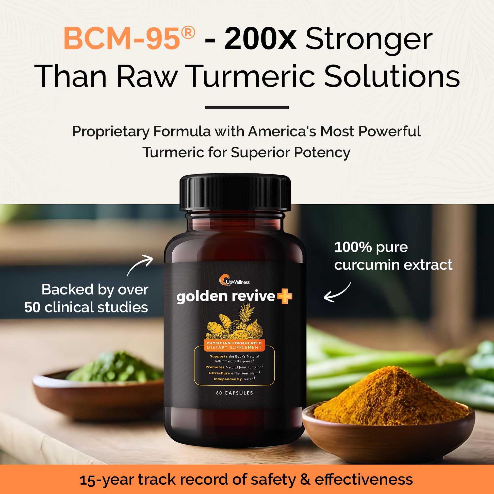 UpWellness Golden Revive + Joint Support Supplement Featuring Turmeric with Black Pepper, Quercetin, and Magnesium- Turmeric Boswellia Supplement - 6 Active Ingredients - 60 Capsules, 5 Pack UpWellness Au supplements