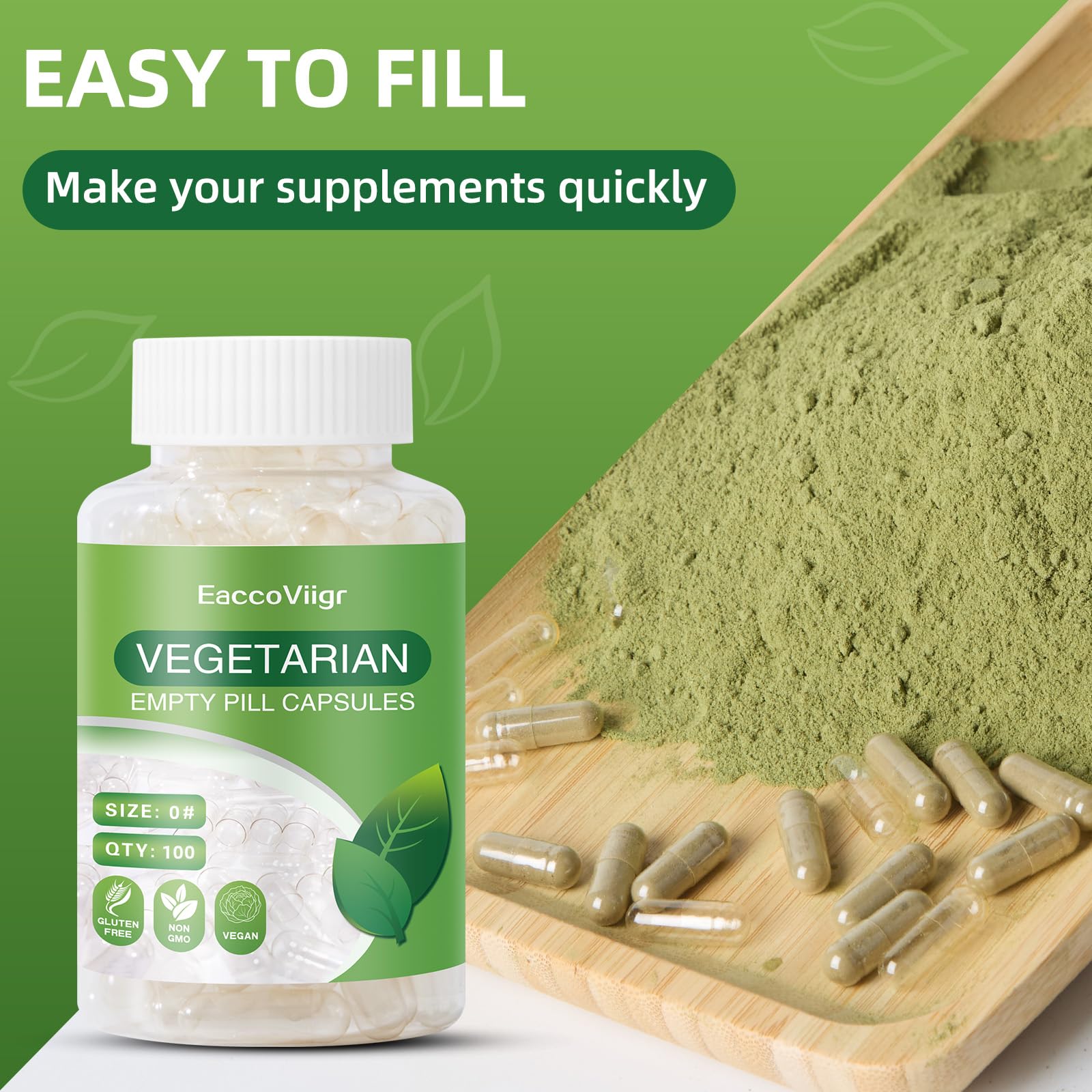 EaccoViigr Size 0 Empty Capsules - 500 Count Clear Empty Pill Capsules with Capsule Filling Kit, Fillable Vegan Vegetarian Capsule Empty for Vitamins, Easy for DIY Supplements EaccoViigr Au supplements
