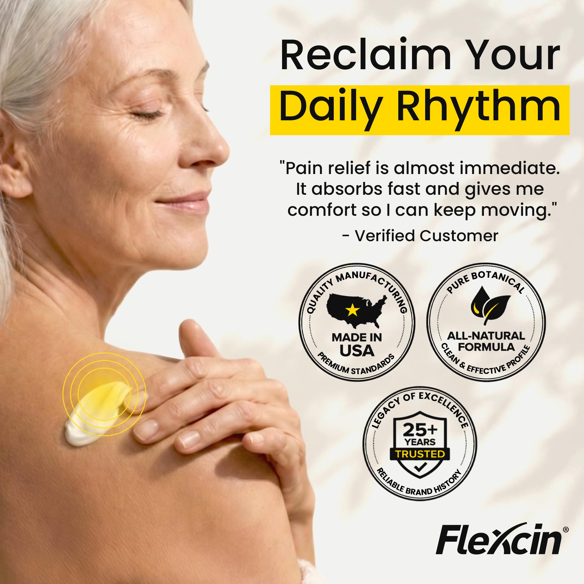 Flexcin Motion Lotion with CM8 - Joint & Muscle Therapy Cream for Back, Neck, Knee, Hand, Foot - Fast Absorbing with DMSO, Emu Oil, Aloe Vera - Non-Greasy 4oz Jar Flexcin Au supplements
