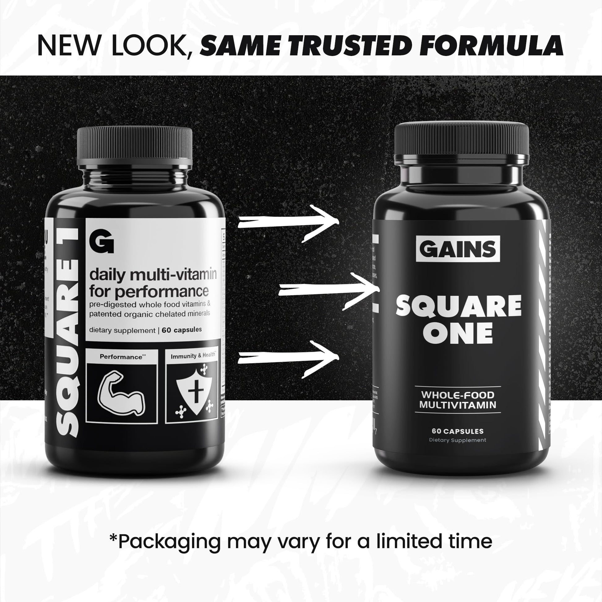 Gains in Bulk Square 1 Multivitamin and Mineral Supplement for Women and Men, Vitamins, Digestive Enzymes and Organic Minerals for Muscle Health, Performance and Immune Support, 90 Capsules GAINS IN BULK GAINSINBULK.COM Au supplements