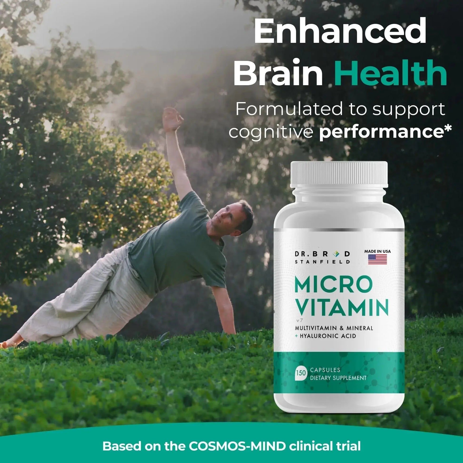 Dr Brad Stanfield Daily Low Dose MultiVitamin & Mineral for Men & Women to Support Cognitive Performance & Memory + Hyaluronic Acid for Skin Health Dr Brad Stanfield Au supplements