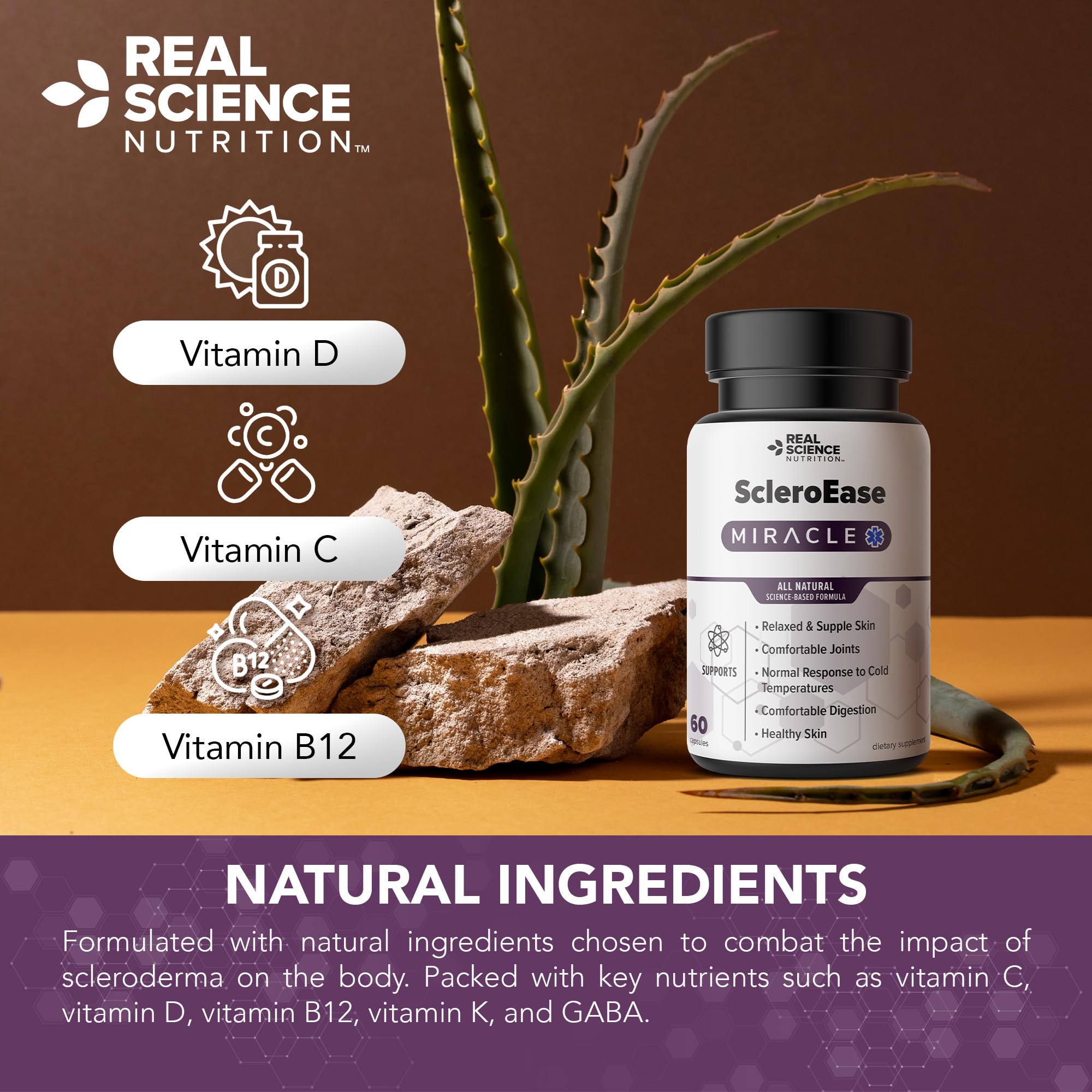 Real Science Nutrition ScleroEase Miracle Offers Relief to sufferers of Scleroderma, Supporting Flexible & Supple Skin, Comfortable Joint Movement, Comfortable Digestion, and Healthy Skin Real Science Nutrition Au supplements