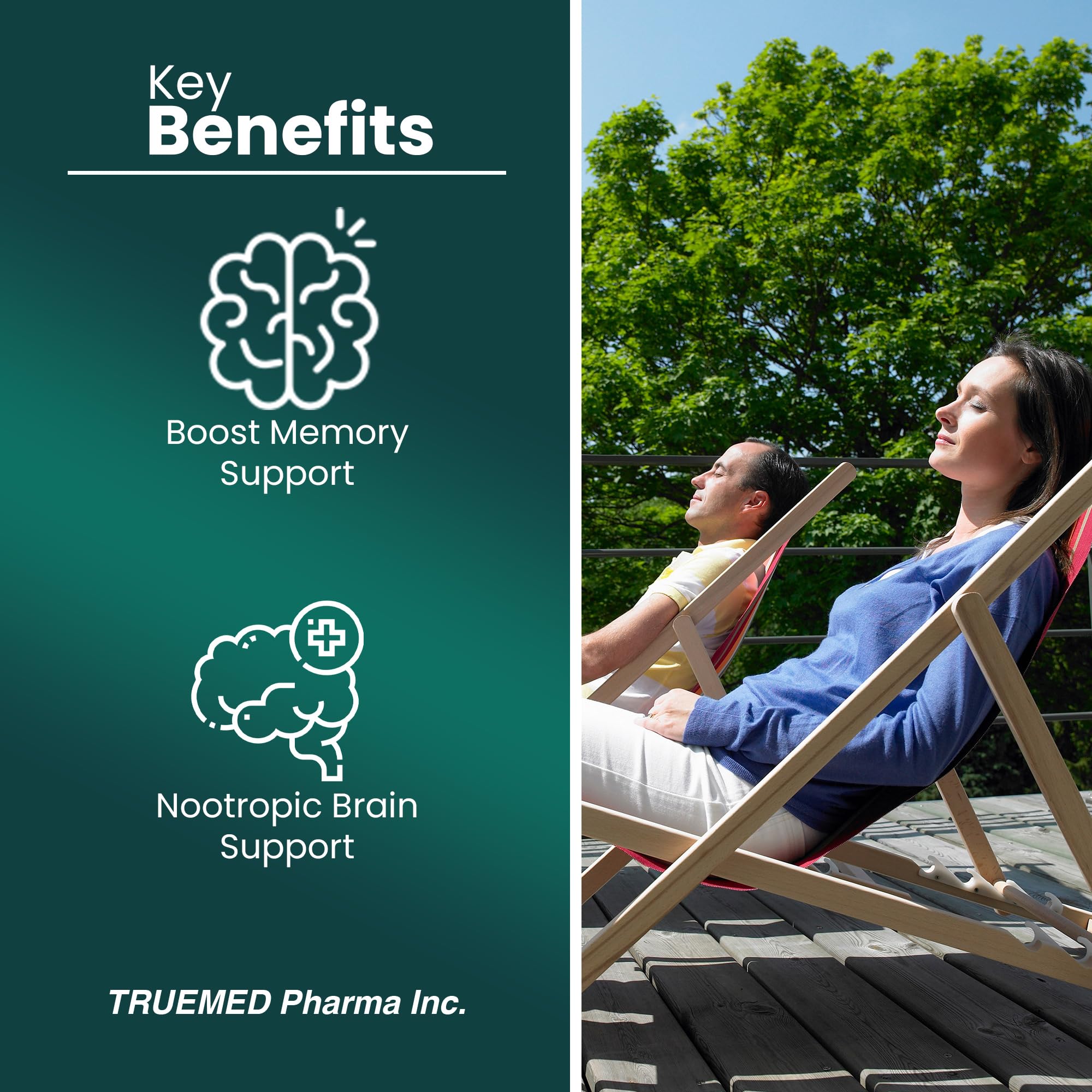 TrueMed Neuro Support - Premium Nootropic Supplement for Focus, Energy, Mental Clarity, and Performance Organic Lion’s Mane, Bacopa Monnieri, Rhodiola, Non-GMO Gluten-Free CDP Choline 90 Veg Capsules TRUEMED Au supplements
