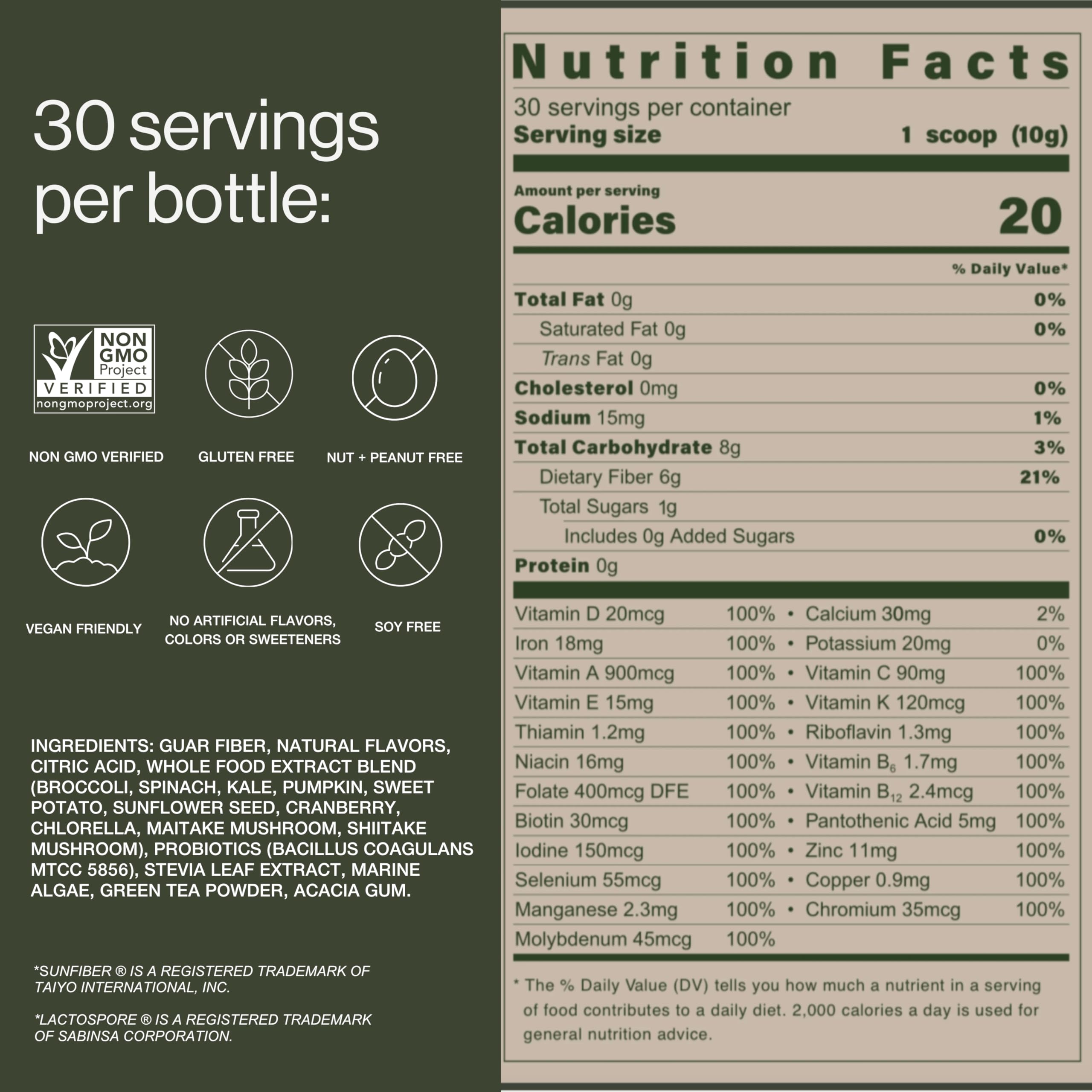 B.WILD Plant-Based Multivitamin Superfood Drink Mix – Refreshing Peach Green Tea with Vitamins, Minerals, Prebiotics & Probiotics for Gut Health & Daily Wellness – 30 Servings – Vegan, Gluten-Free B.WILD Au supplements