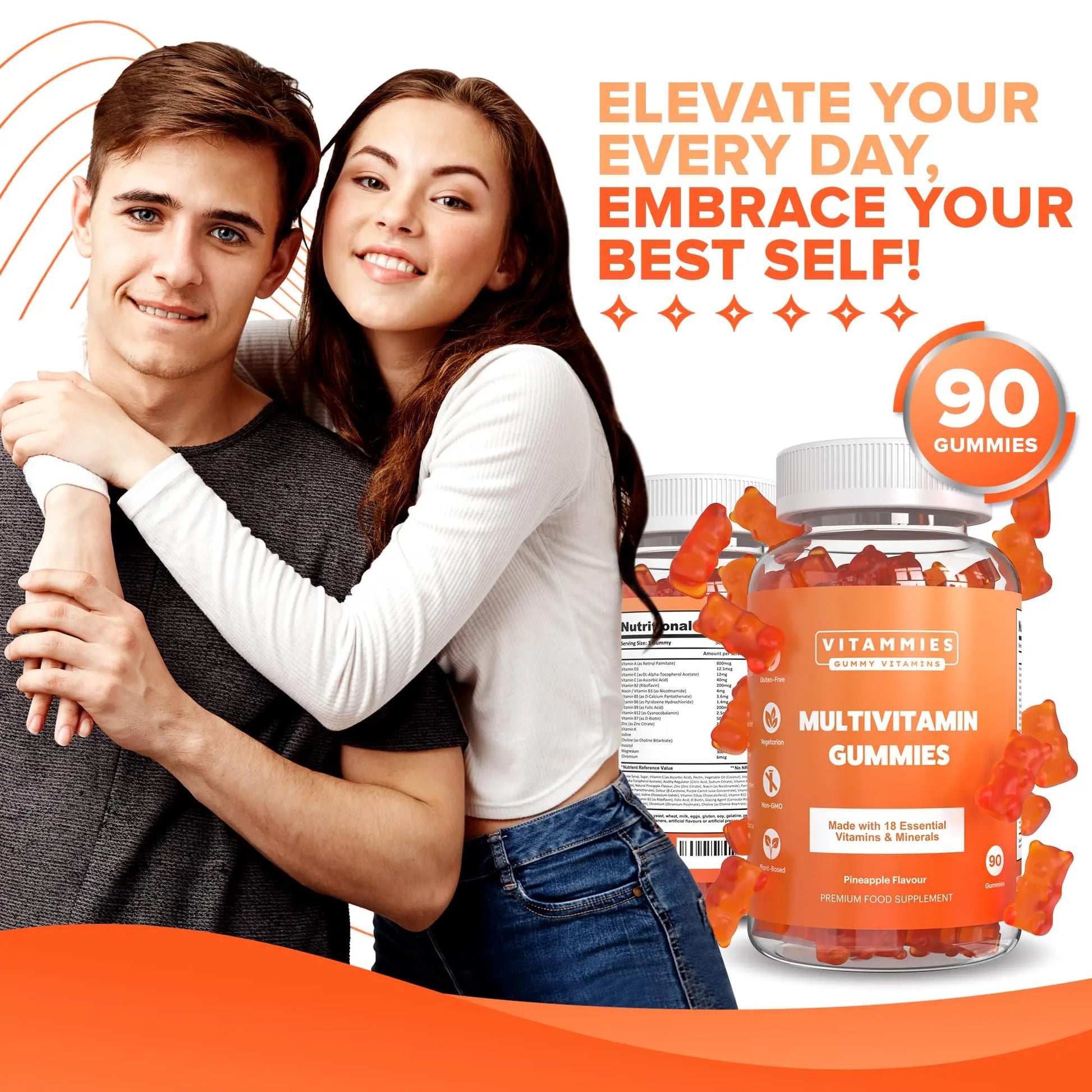 Multivitamin Gummies for Women & Men - 3 Months Supply - 18 Multivitamins & Minerals Vitammies Au supplements