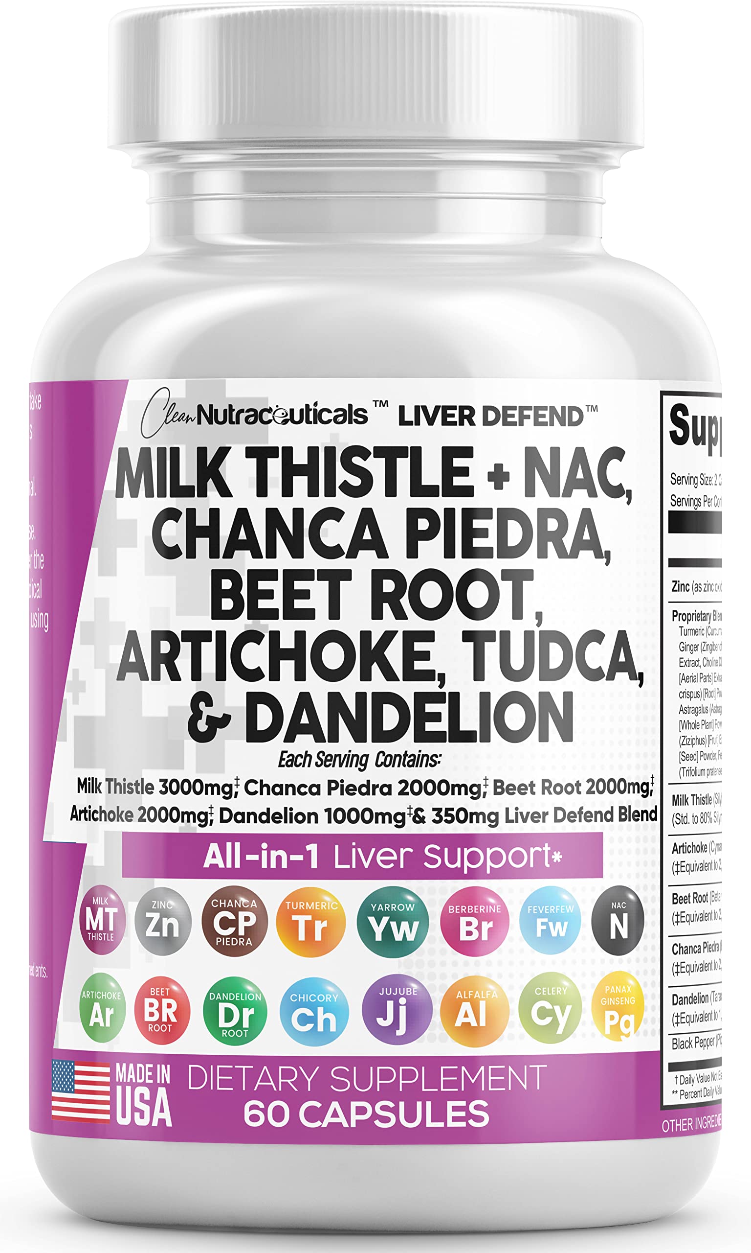 Milk Thistle 3000mg NAC Chanca Piedra 2000mg Beet Root 2000mg Clean Nutraceuticals Au supplements