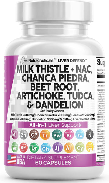 Milk Thistle 3000mg NAC Chanca Piedra 2000mg Beet Root 2000mg Clean Nutraceuticals Au supplements