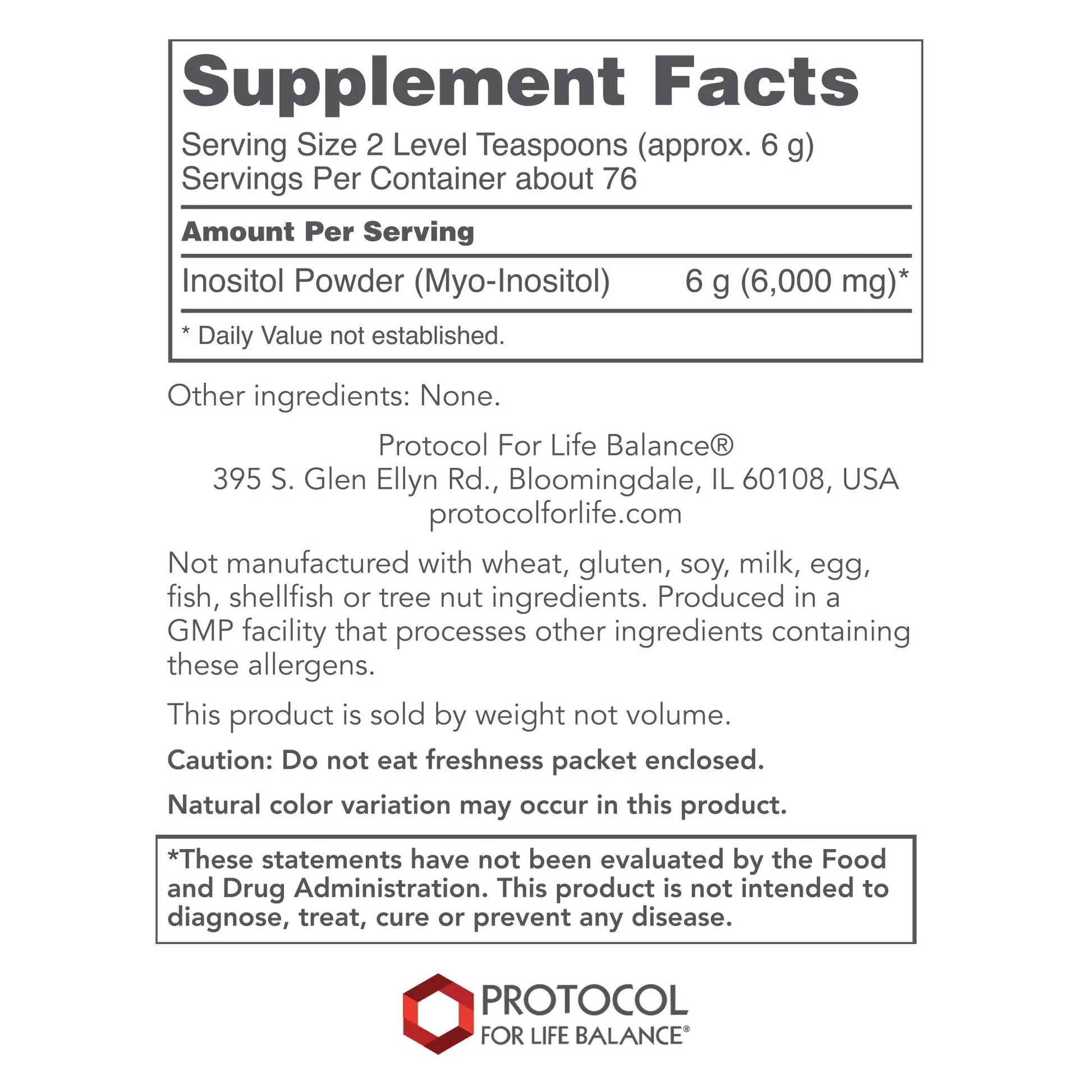 Protocol For Life Balance - Myo-Inositol Powder - Supports a Healthy Mood, Emotional PROTOCOL FOR LIFE BALANCE Au supplements