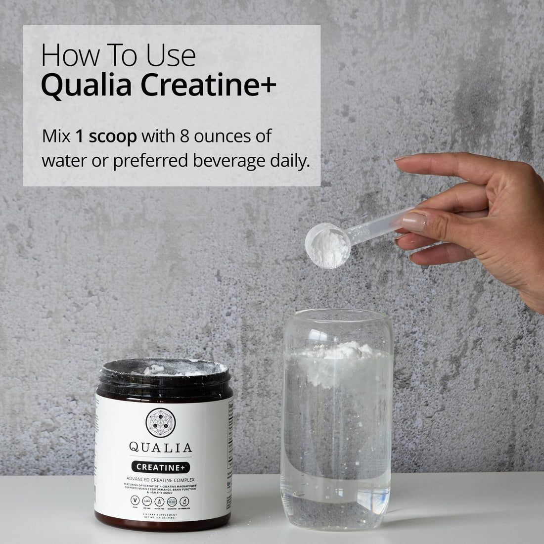 Qualia Creatine | Advanced Creatine Complex | 2 Sources + Magnesium | Optimized Absorption | Muscle Performance, Brain Function, & Healthy Aging (30 Servings) QUALIA LIFE SCIENCES Au supplements