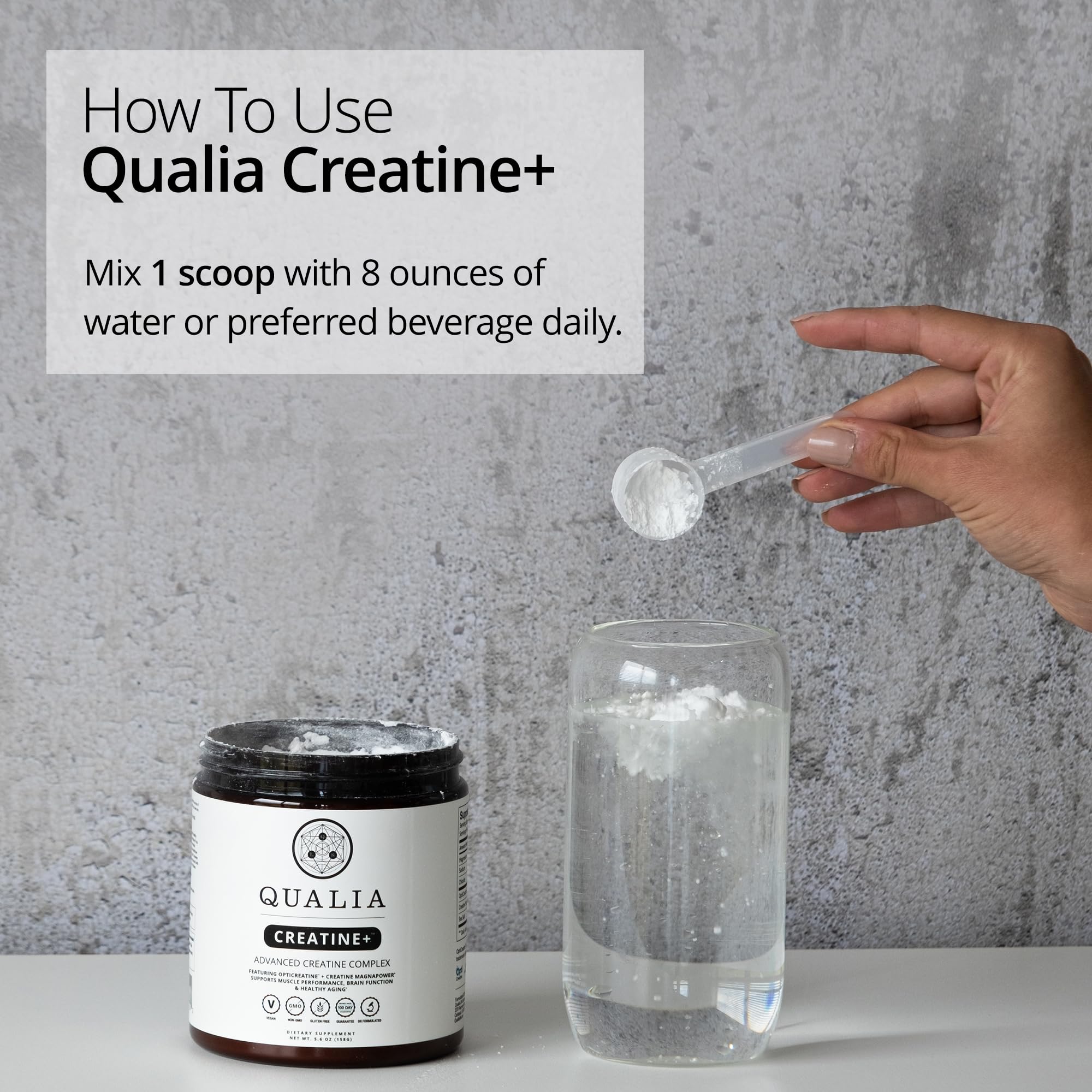 Qualia Creatine | Advanced Creatine Complex | 2 Sources + Magnesium | Optimized Absorption | Muscle Performance, Brain Function, & Healthy Aging (30 Servings) QUALIA LIFE SCIENCES Au supplements