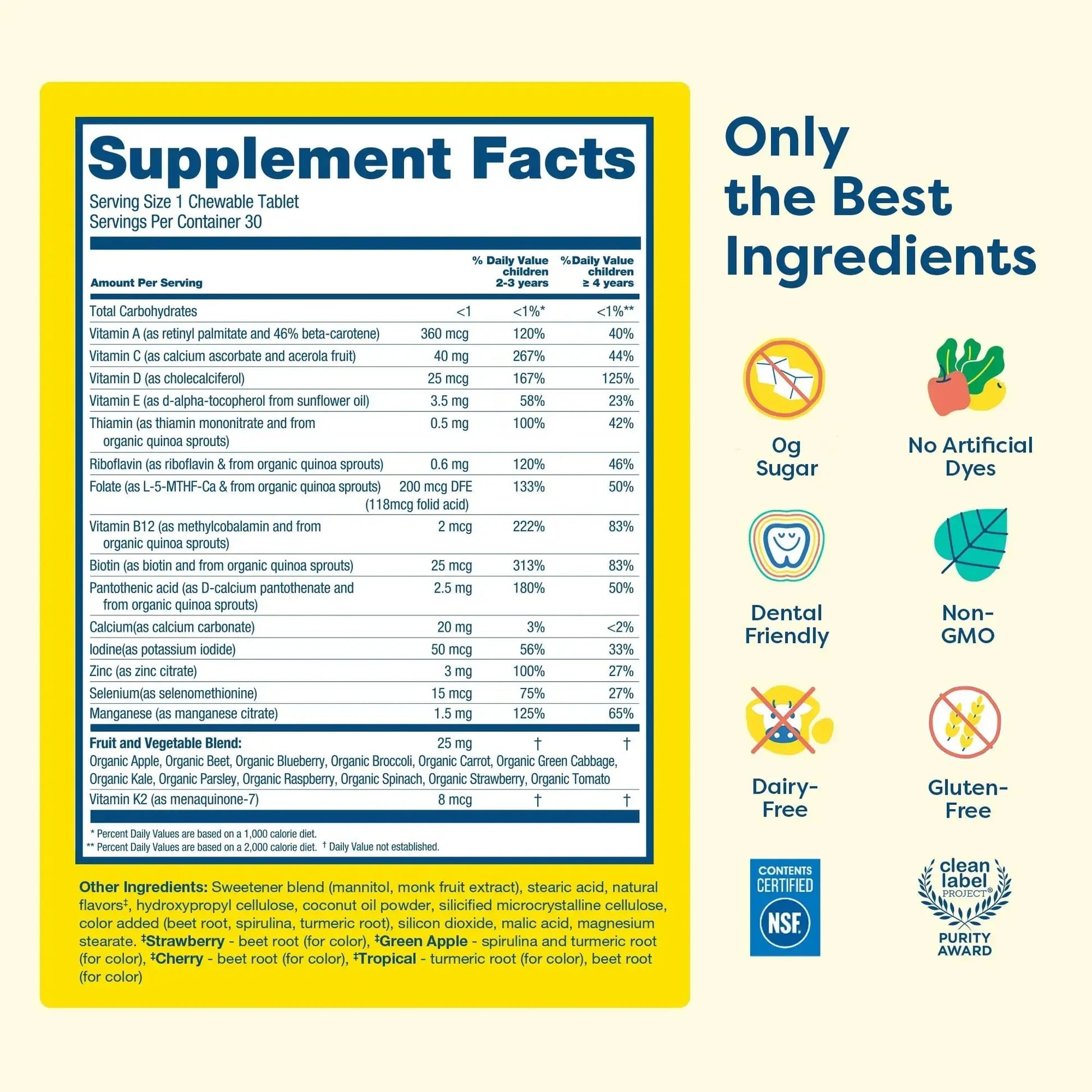 HIYA Kids Multivitamin Tablets – 15+ Essential Vitamins & Minerals with Fruits & Veggies for Ages 2+, Supports Growth HIYA Au supplements