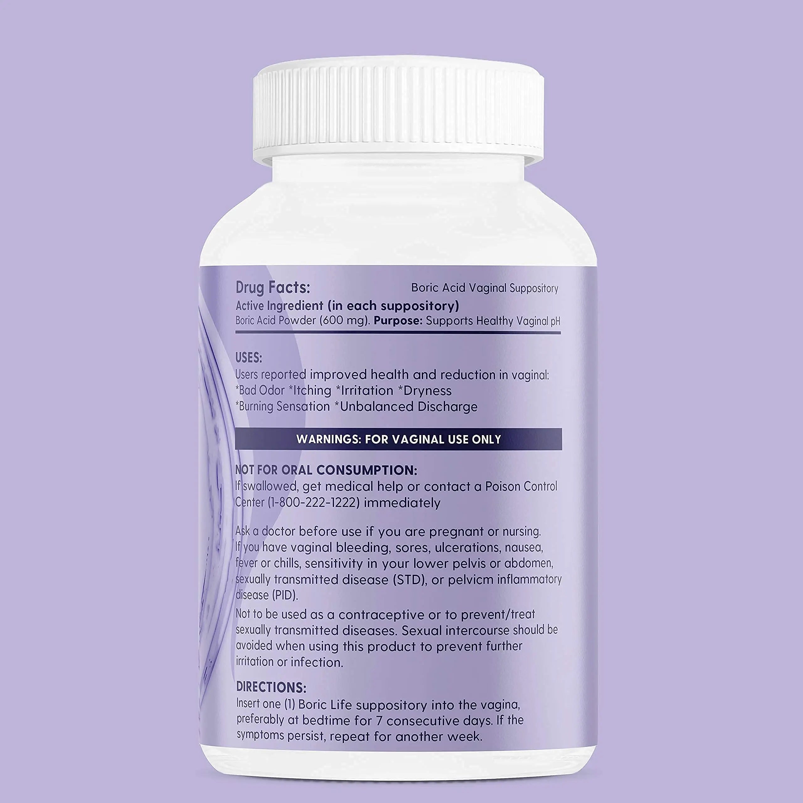 Peachlife Boric Acid Suppositories in Vegetable Capsules - USA Made - Vaginal pH Peachlife Au supplements