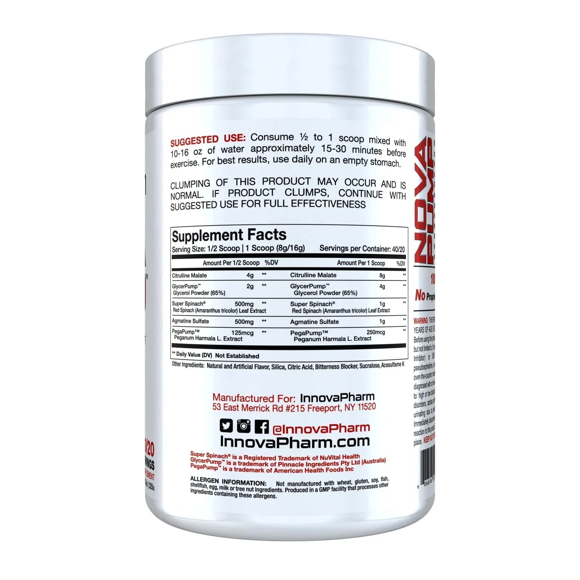 InnovaPharm NOVAPUMP (Pink Lemonade) - 11.2 Ounces InnovaPharm Au supplements