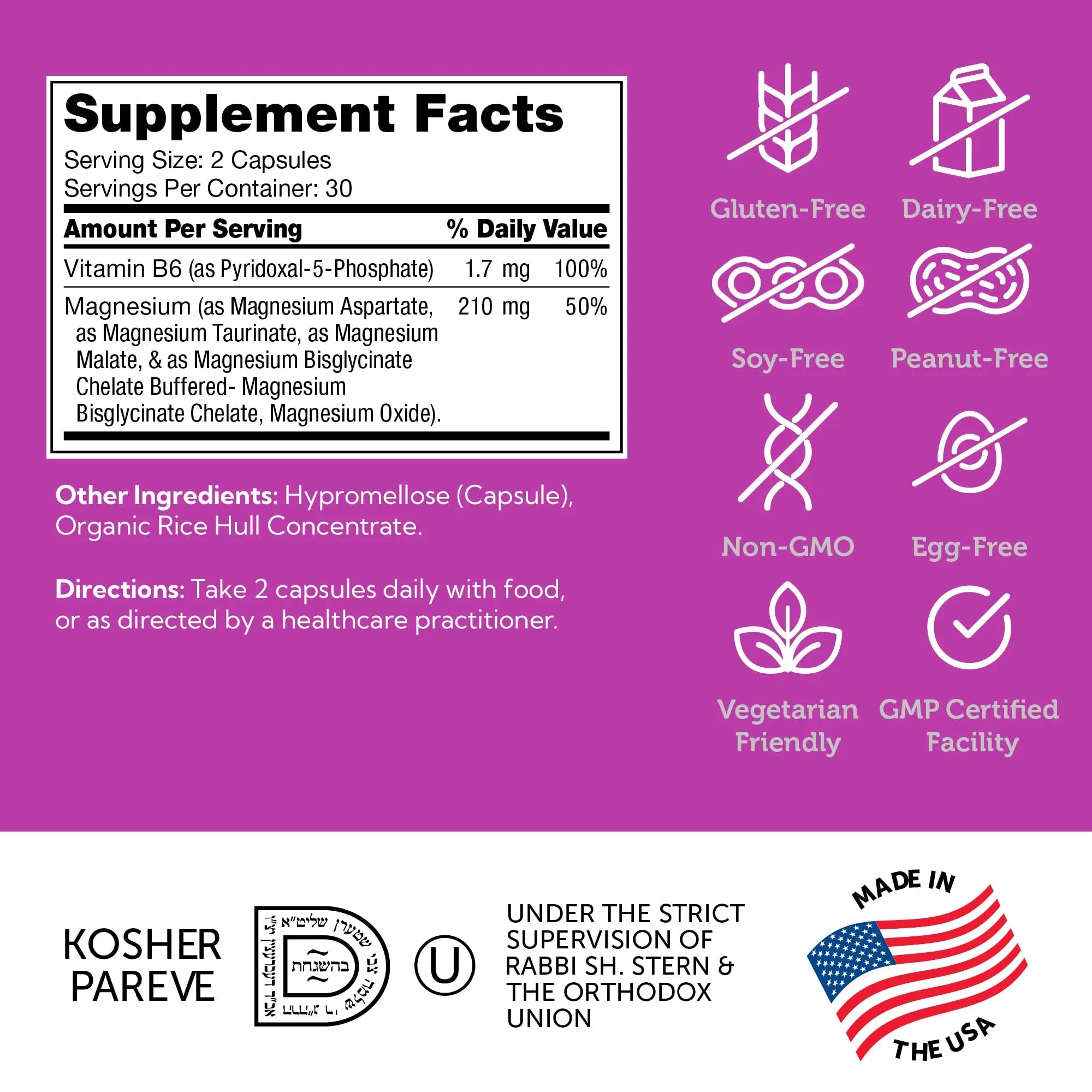 Zahler Magnesium Complex Supplement - Multi Magnesium Supplement Blend with Magnesium Glycinate, Malate, Aspartate, Taurinate and Oxide Plus Vitamin B6 - Bone Nerve Heart & Muscle Health (60 Capsules) Zahler Au supplements