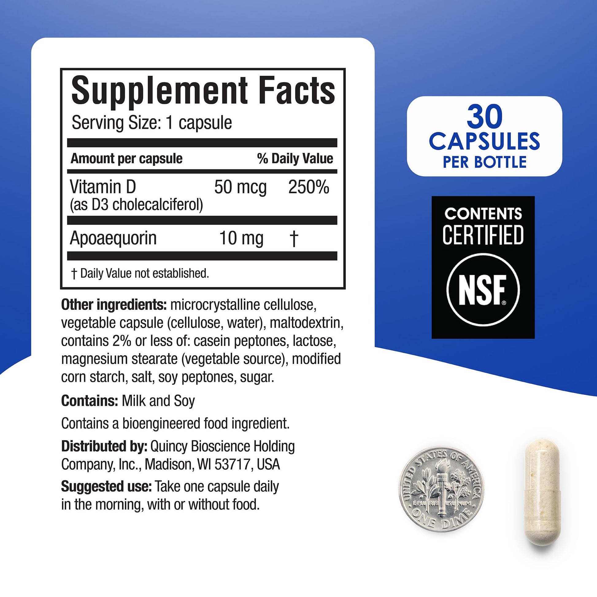 Prevagen Regular Strength - 30 Capsules (1 Month Supply) | Formulated for Your Brain | 10mg of Apoaequorin Plus Vitamin D3 Prevagen Au supplements