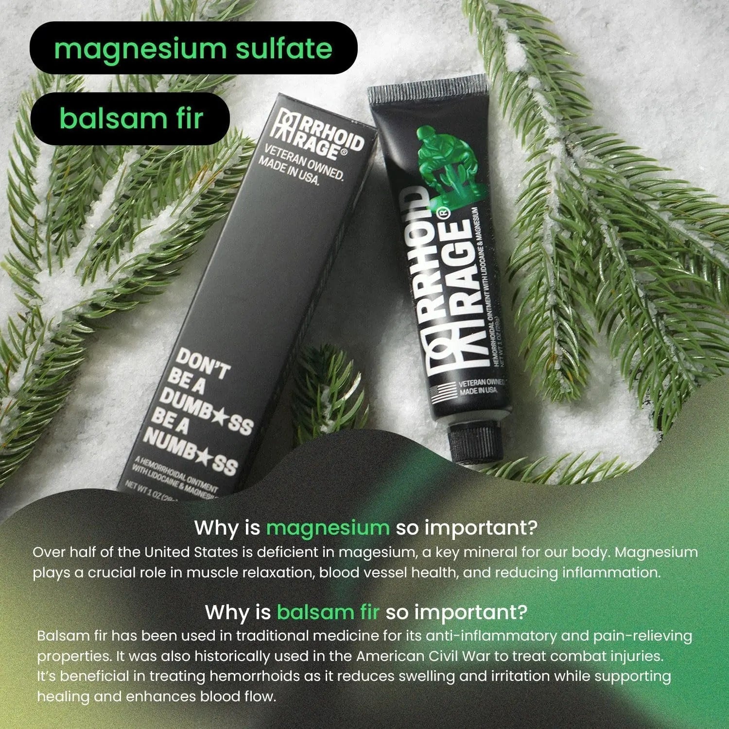 Hemorrhoid Ointment - Fissure and Hemorrhoid Treatment with Lidocaine, Aloe Extract, Magnesium Sulfate, Balsam Fir, Fast Acting Hemorrhoid Cream for Itching, Swelling and Maximum Pain Relief (1-Pack) Rrhoid Rage Au supplements