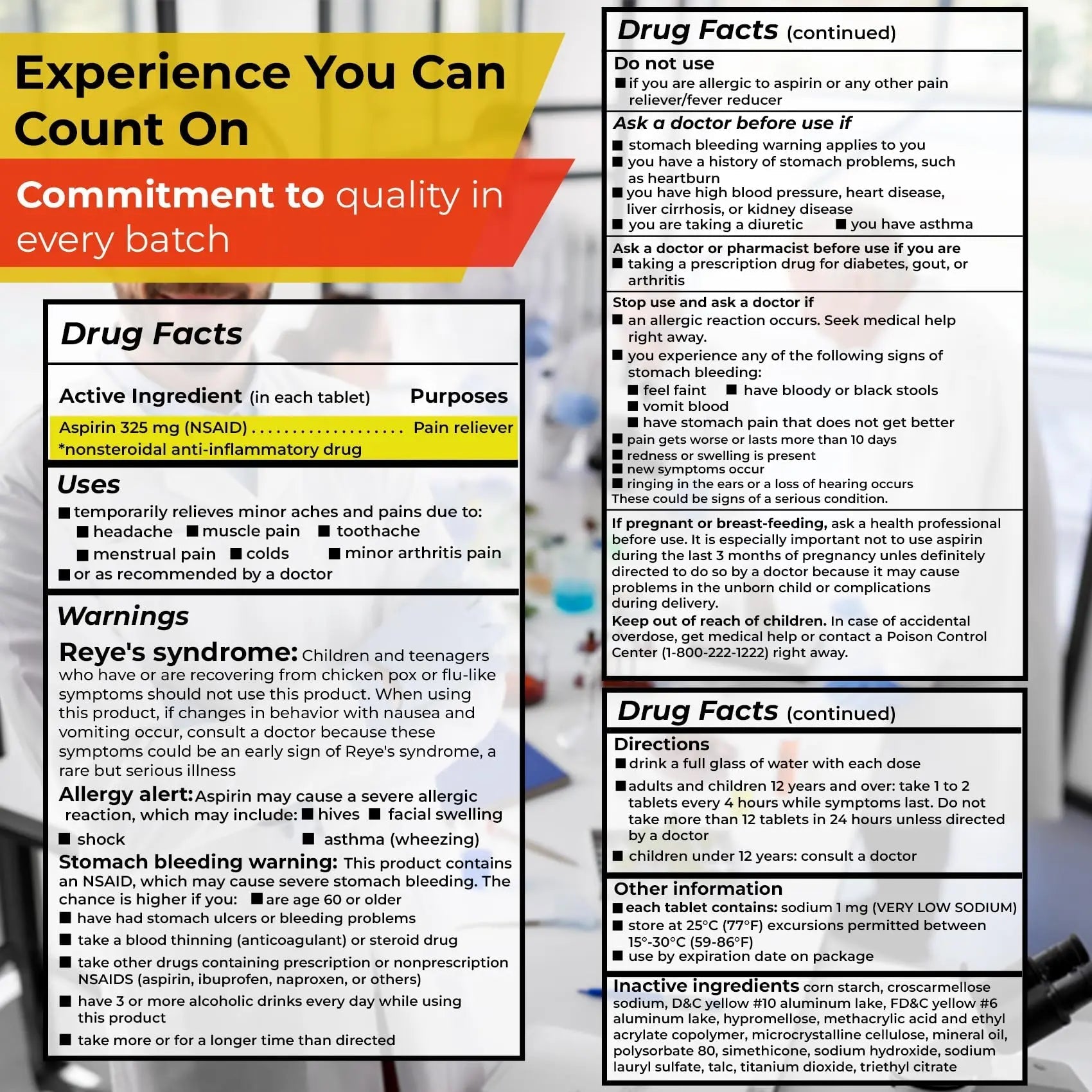 TIME-Cap Labs 1000 Regular Strength Aspirin 325mg – Delayed Release Enteric Coated Tablets for Minor Aches and Pains, NSAID Pain Reliever & Fever Reducer for Adults and Children 12 Years and Older TIME-CAP LABS, INC. Au supplements