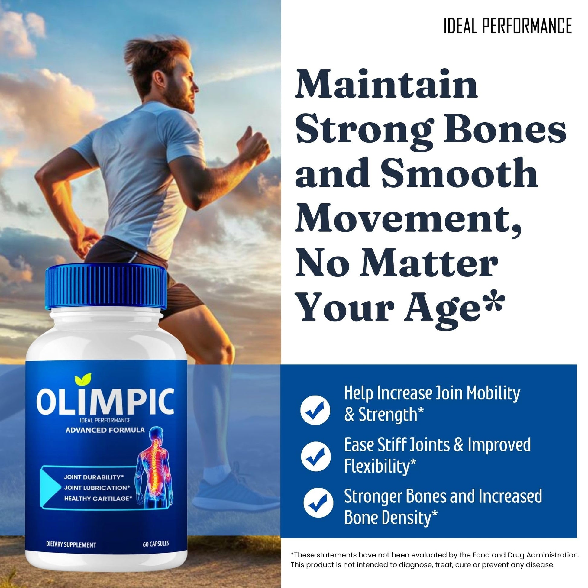 Olimpic Capsules, Advanced Joint Support Supplement Pills for Mobility and Comfort - Maximum Strength, Official Olim Pic Joint Support All Natural Formula, Premium Olim-Pic Reviews (60 Capsules) IDEAL PERFORMANCE Au supplements