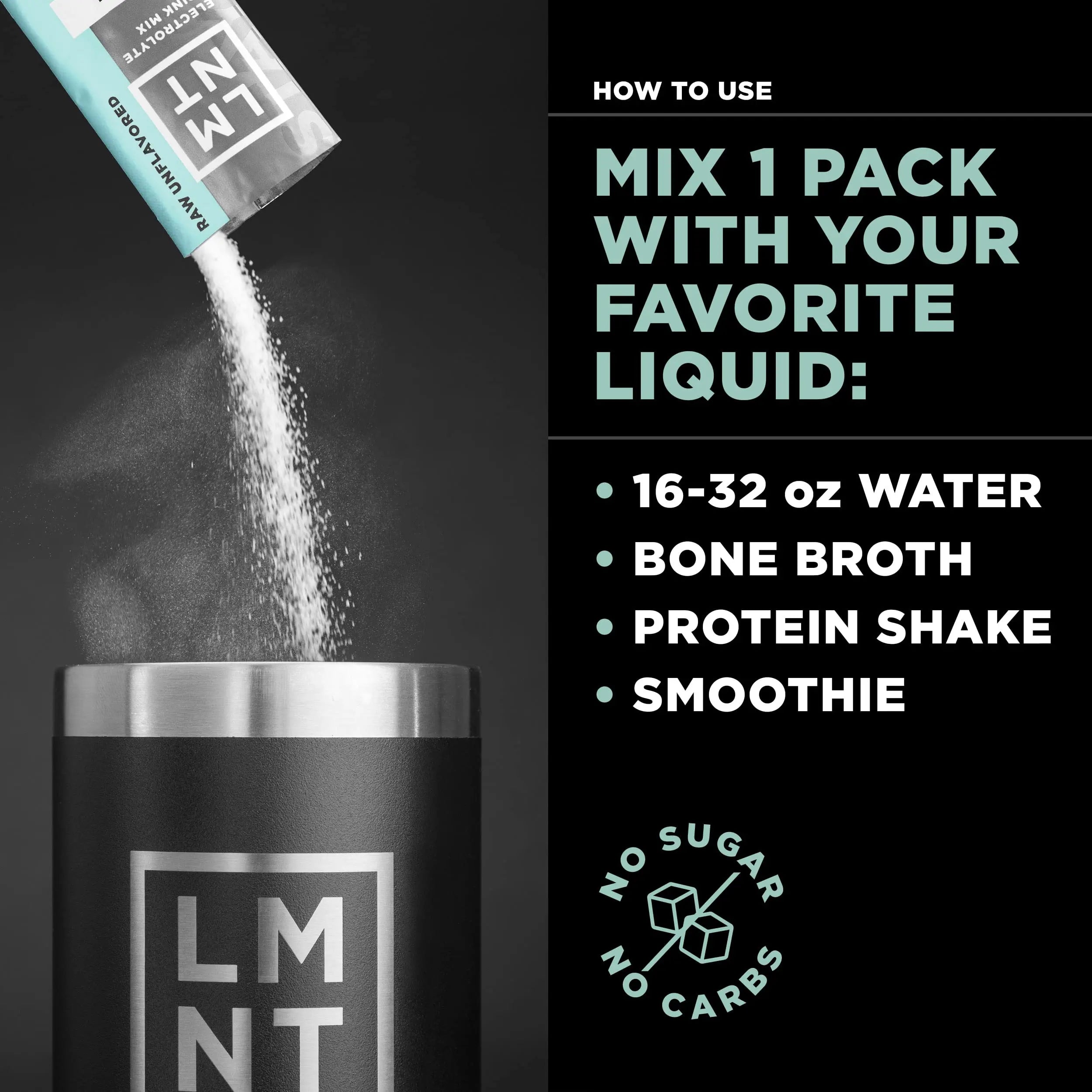 LMNT Zero-Sugar Electrolytes - Raw Unflavored Salt - Hydration Powder Packets Drink LMNT Au supplements