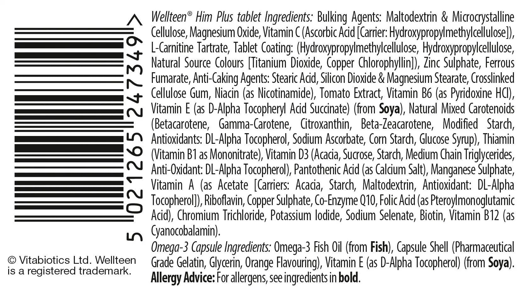 Vitabiotics Wellteen Him Plus Tablets/Capsules, 56 Count (Pack of 1) Wellteen Au supplements