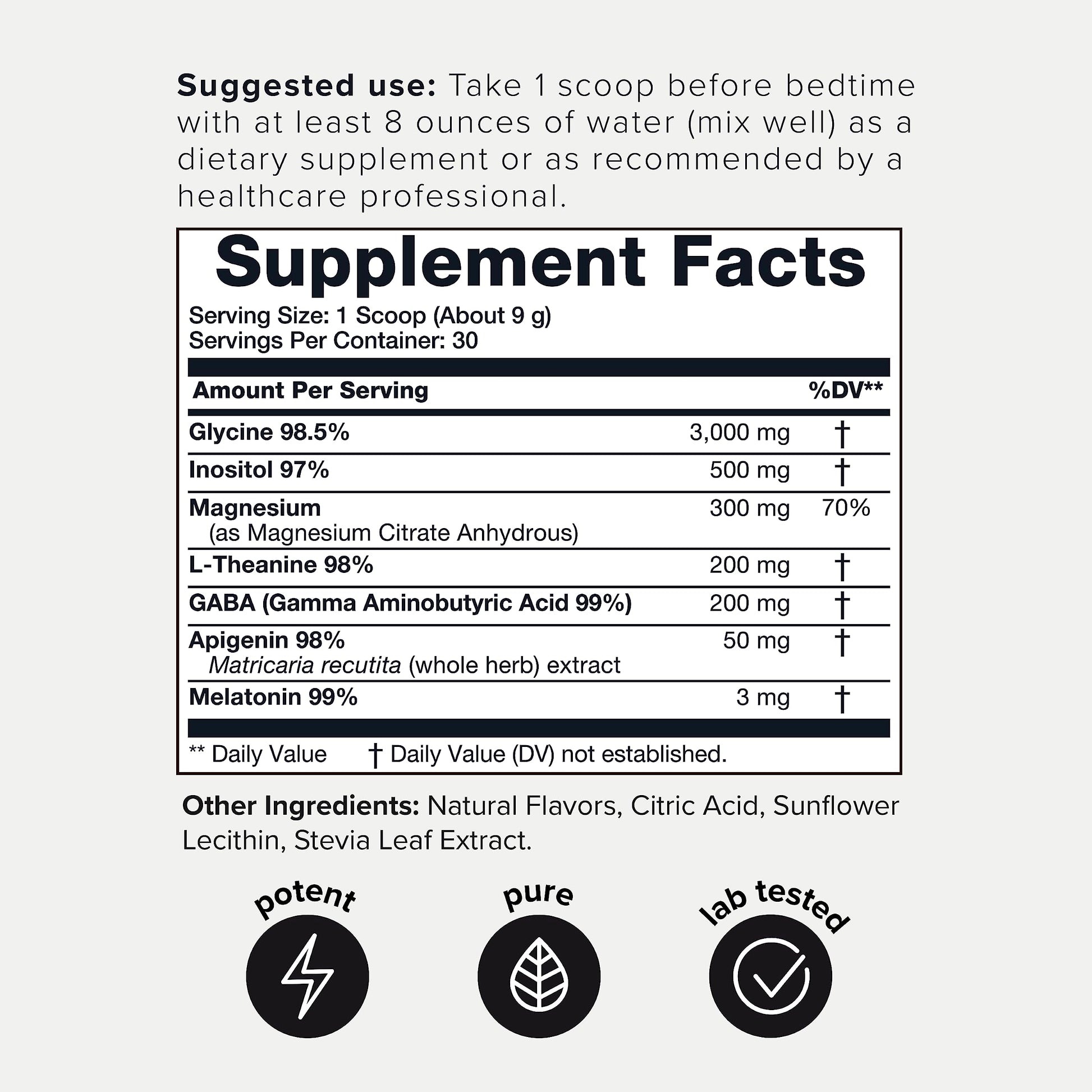 4,500mg Apigenin & Glycine Sleep Huberman Stack with 98% Apigenin, 98.5% Glycine Toniiq Au supplements