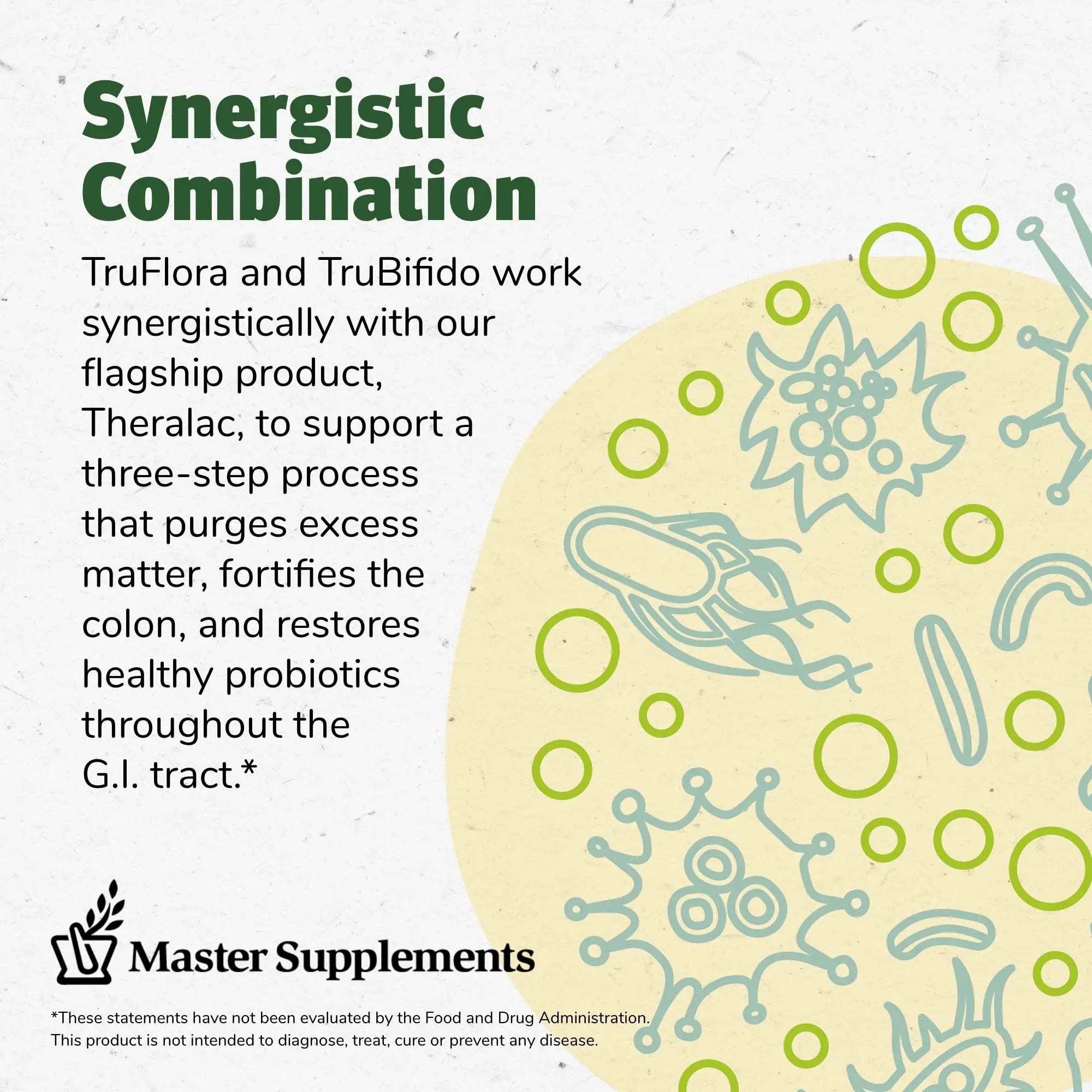 Master Supplements 30-Day Probiotic Gut Reset - Includes Theralac (30 ct.), TruBifido (30 ct.) & TruFlora (30 ct.) - Supports Optimal Gut Health - Gluten Free THERALAC Au supplements