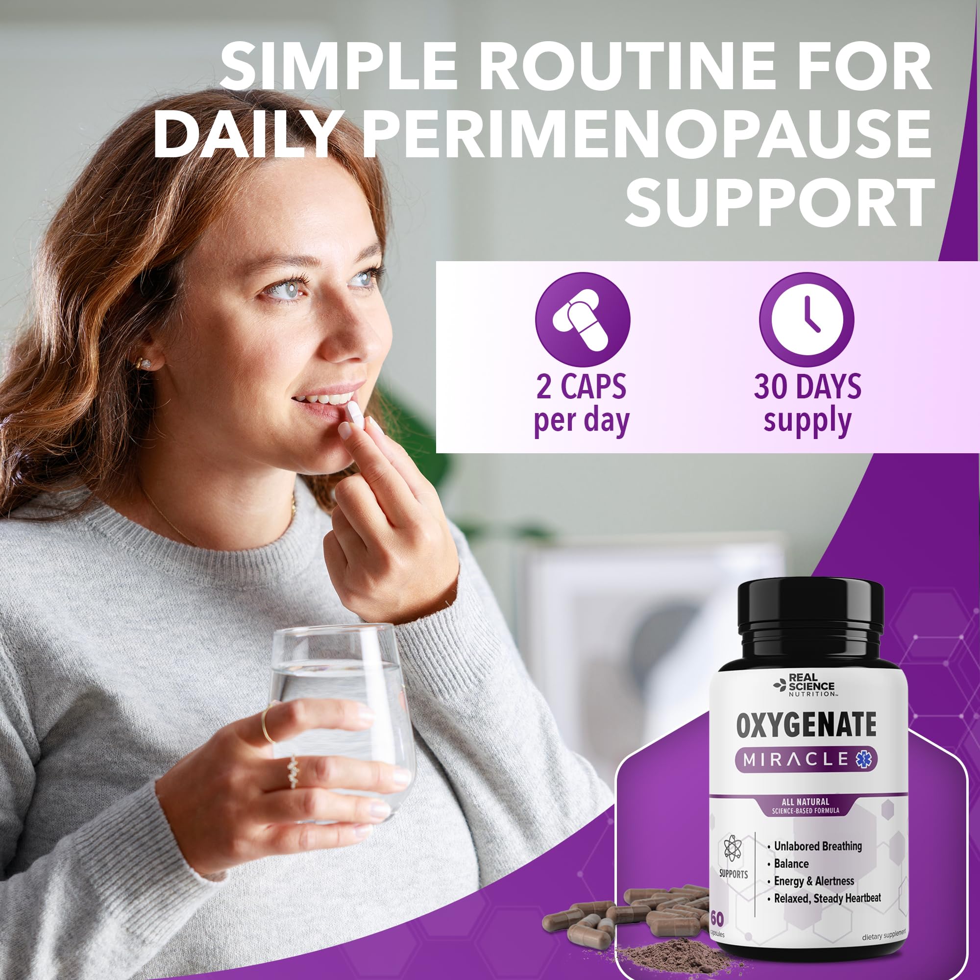 Real Science Perimenopause Supplements for Women for Hormone Balance & Energy Support – Nitric Oxide Formula with Vinitrox, GABA & Essential Vitamins for Hot Flashes, Mood & Energy – 60 Caps Real Science Nutrition Au supplements