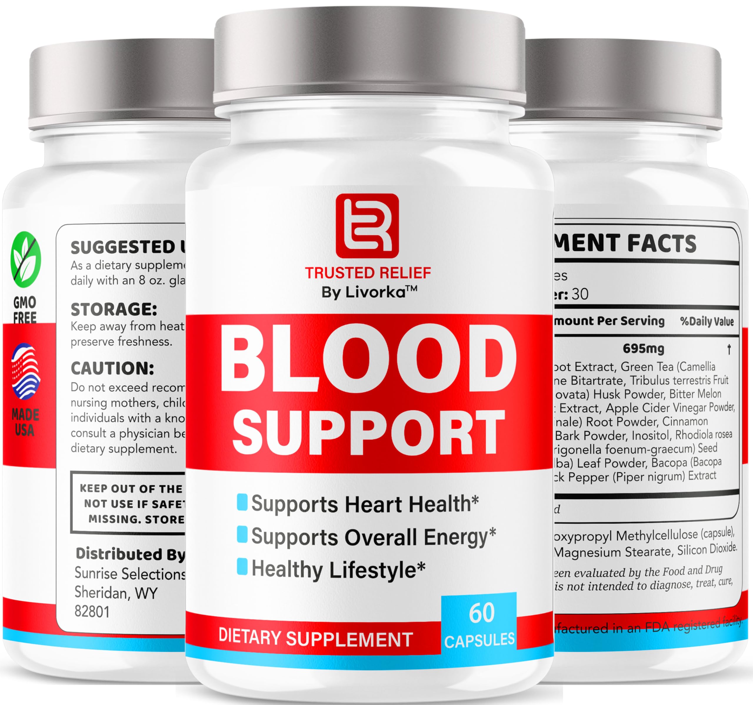 (2 Pack) Trusted Relief Blood Support Capsules - Official TrustedRelief Blood Support Vitamin Pills, Natural Trusted Relief Advanced Premium Formula Wellness & Overal Health, 120 Capsules For 2 Months LIVORKA Au supplements