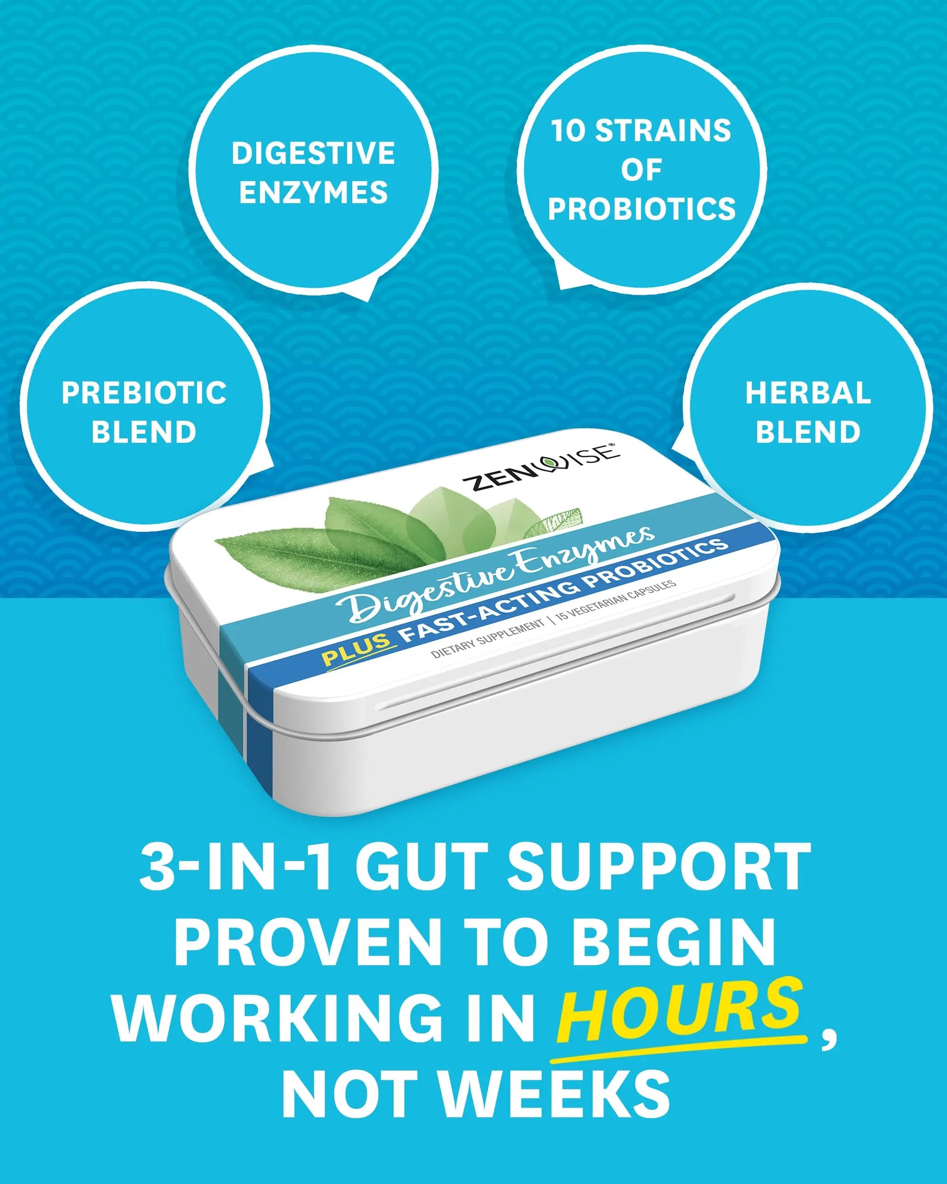 Zenwise Digestive Enzymes - Probiotic Multi Enzymes with Probiotics, 15 Ct Zenwise Health Au supplements