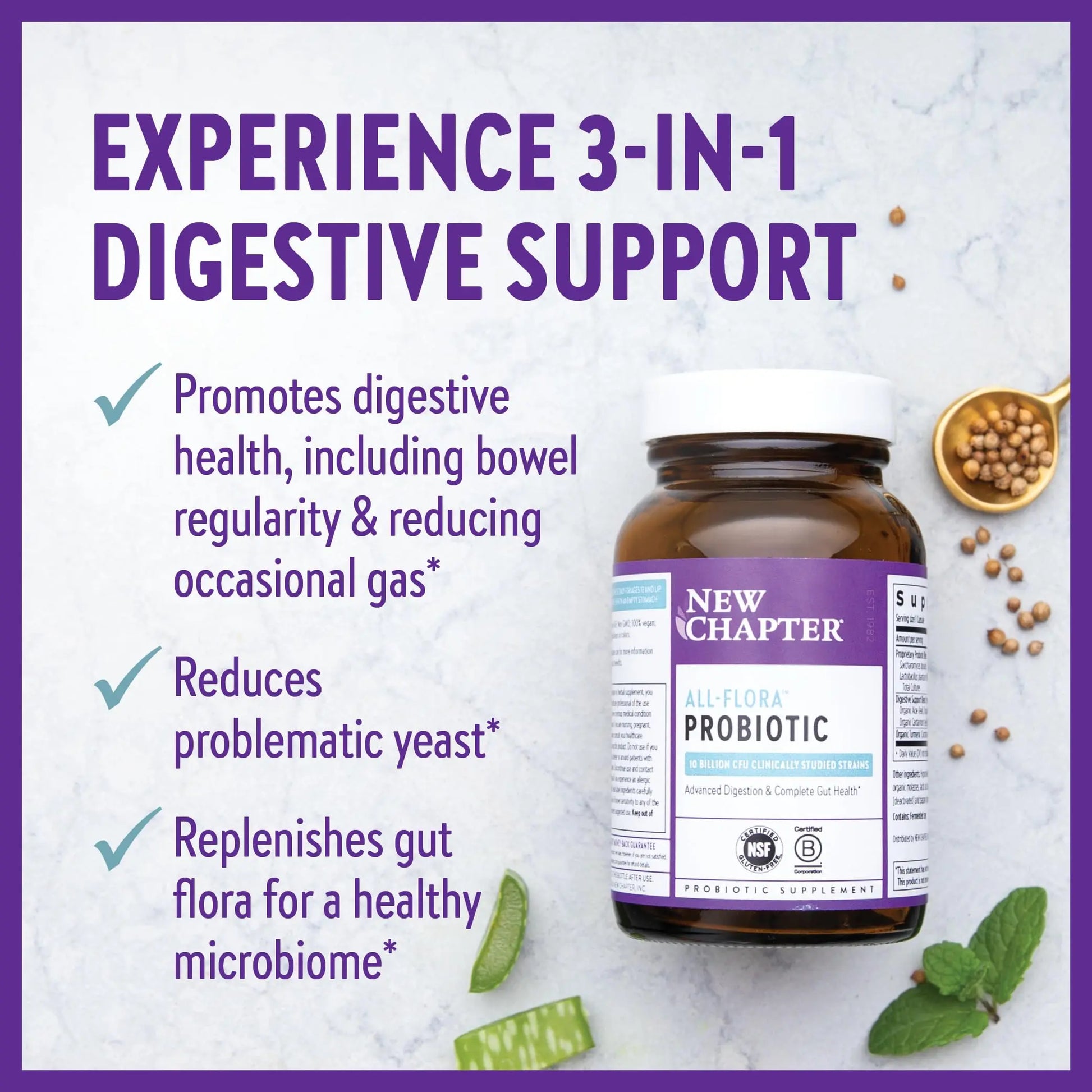 New Chapter Probiotic All-Flora - 30 ct (1 Month Supply) for Advanced Digestion New Chapter Au supplements